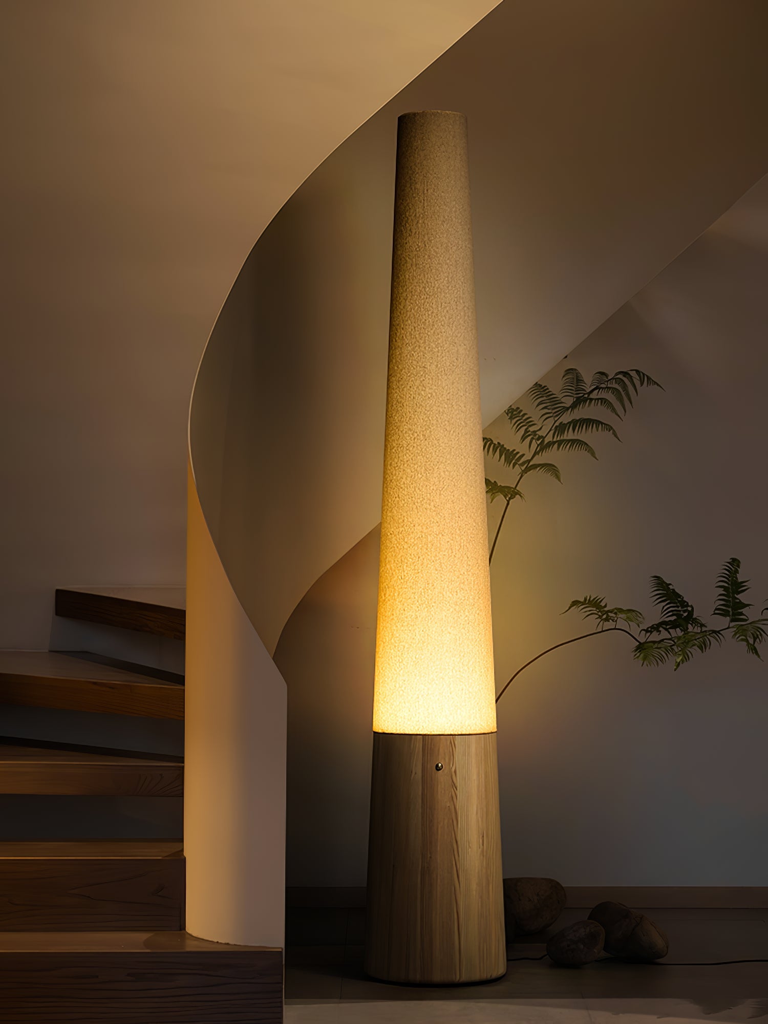 Cone Wooden Floor Lamp - Blowlighting