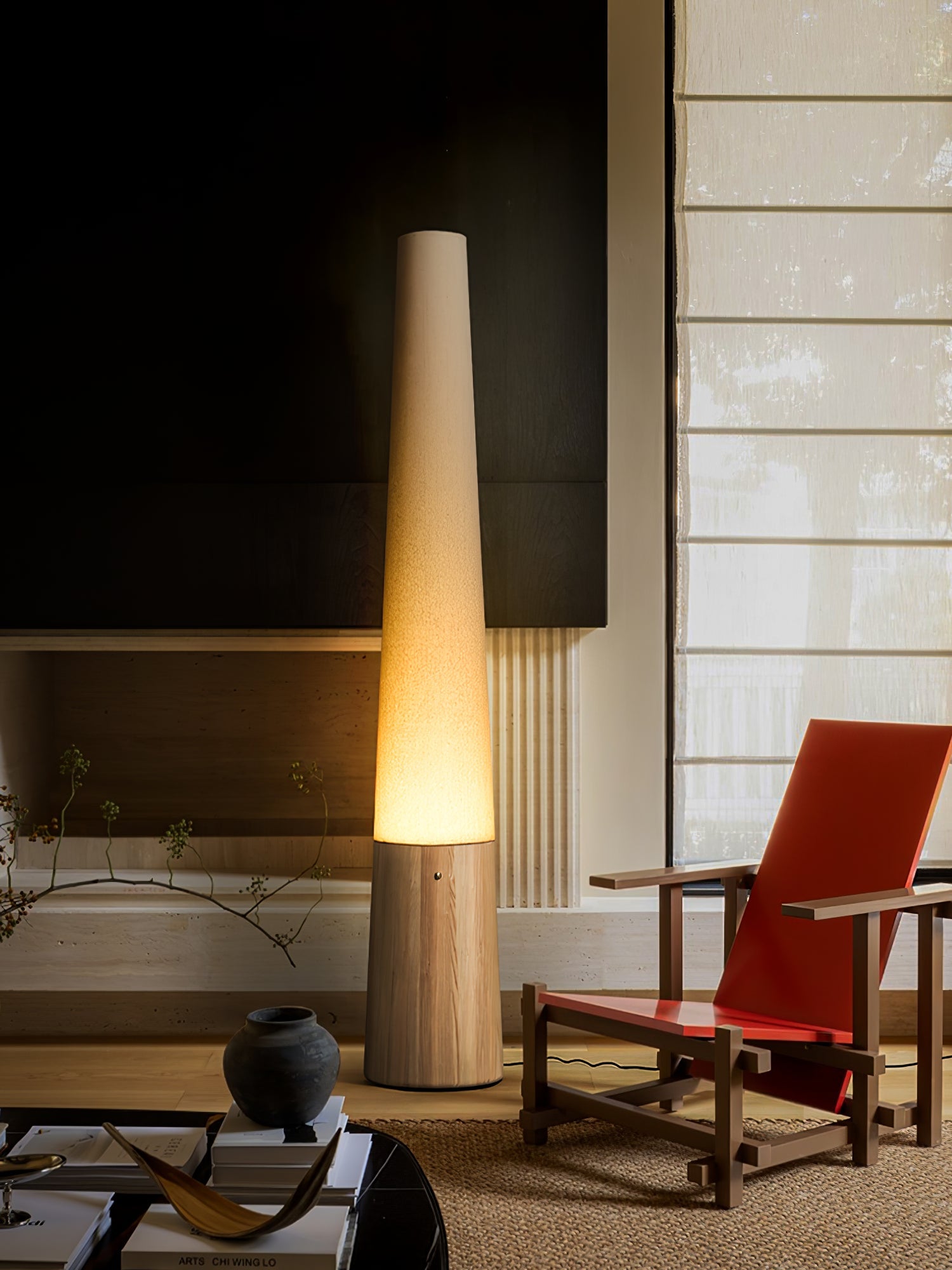 Cone Wooden Floor Lamp - Blowlighting