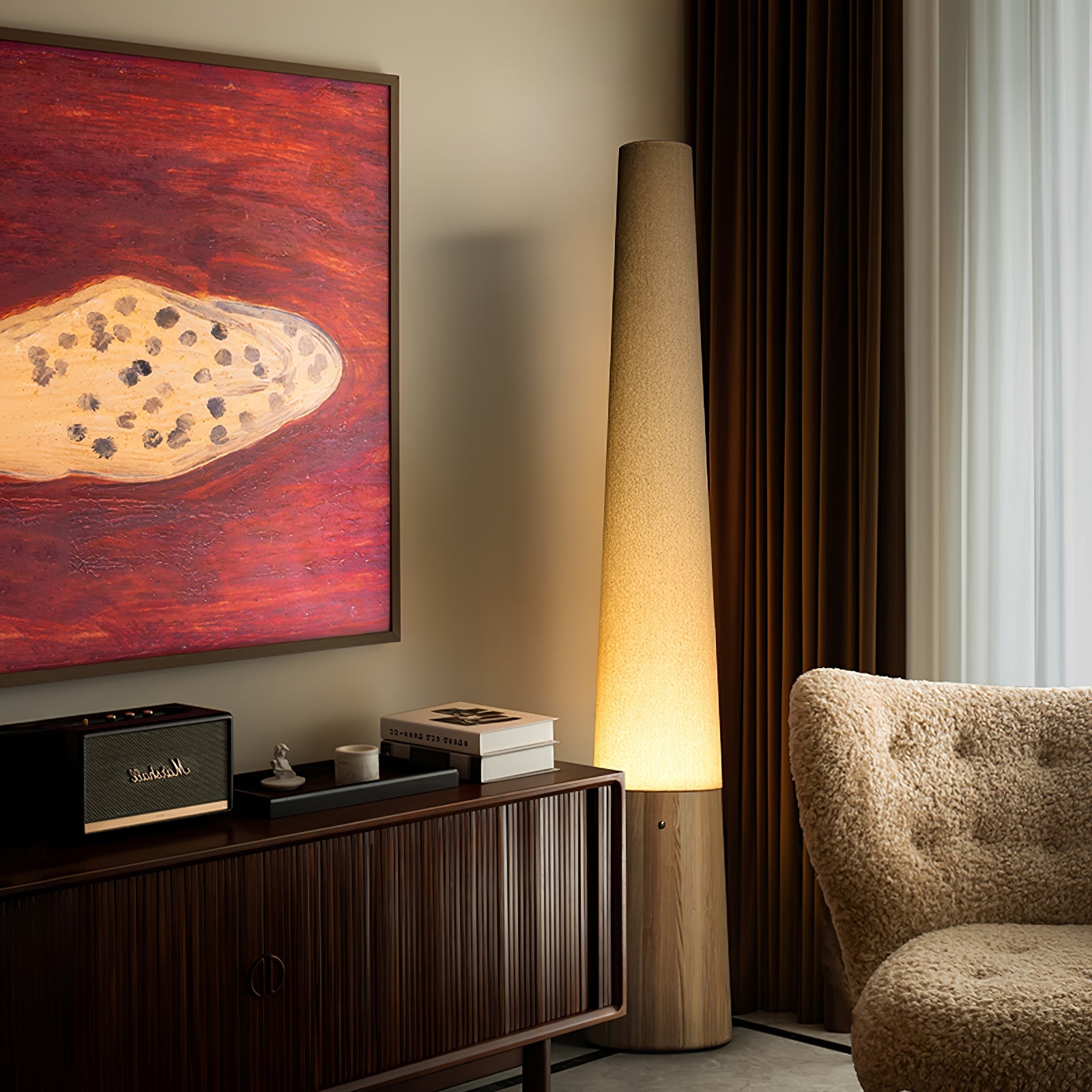 Cone Wooden Floor Lamp - Blowlighting