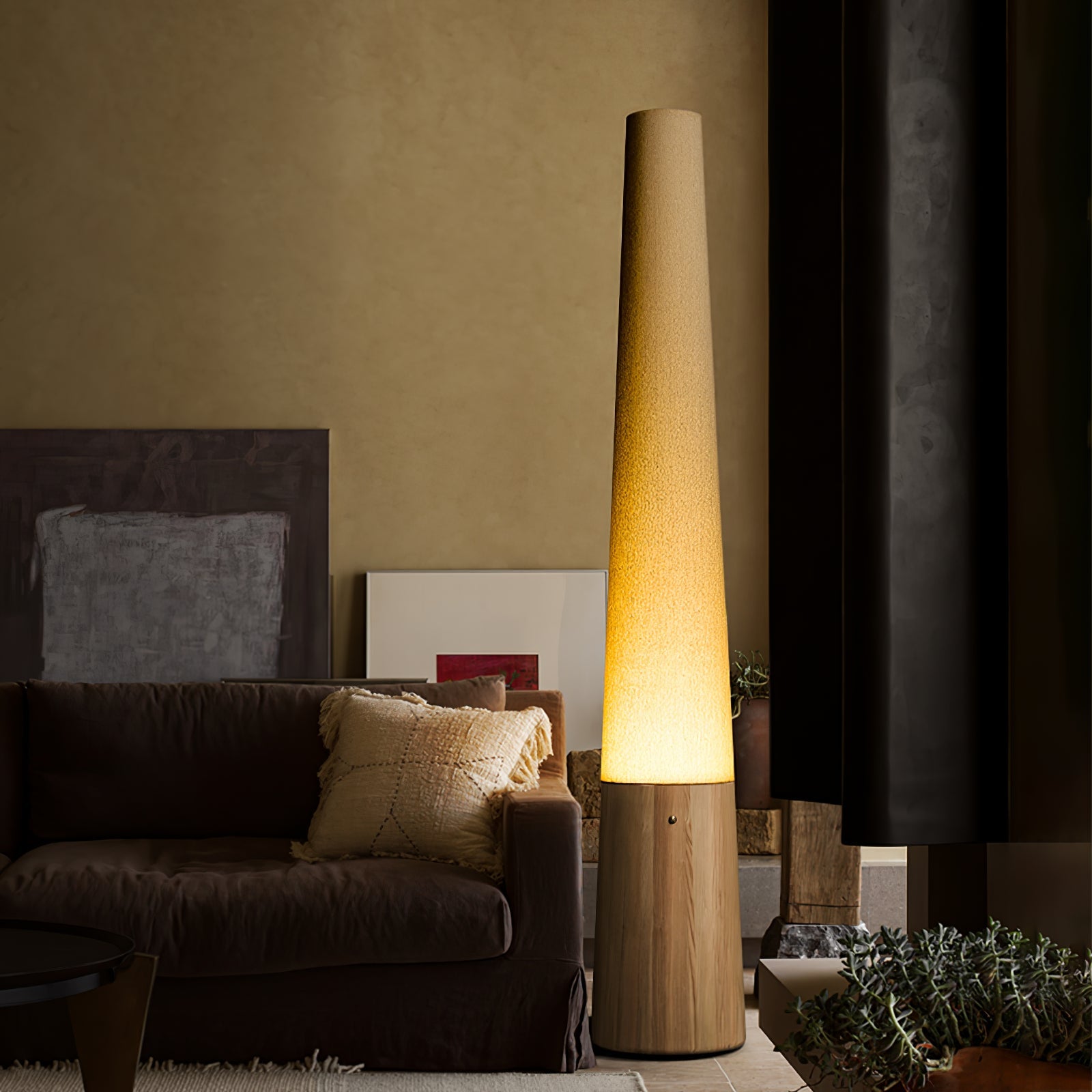 Cone Wooden Floor Lamp - Blowlighting
