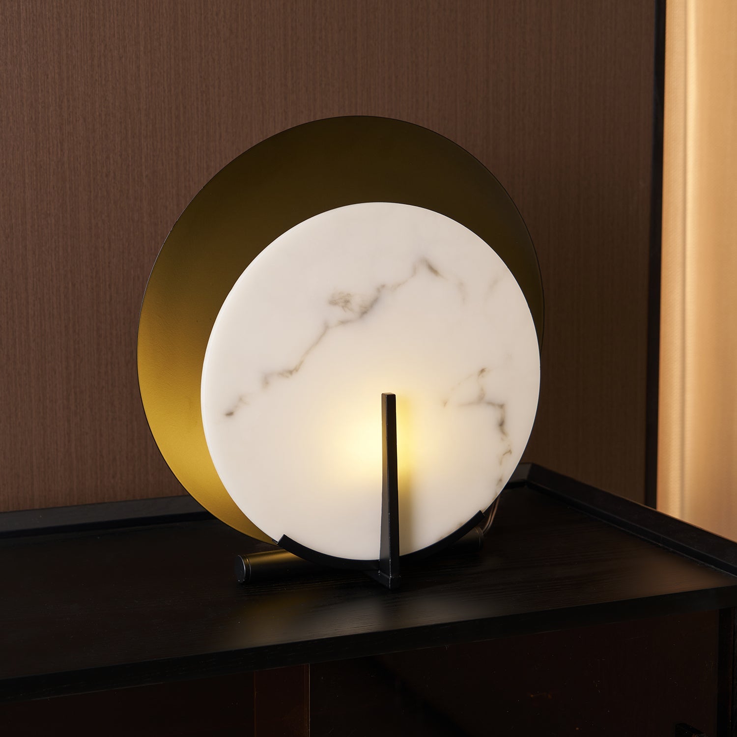 Zorinisra Half Moon Alabaster Table Lamp - Blowlighting