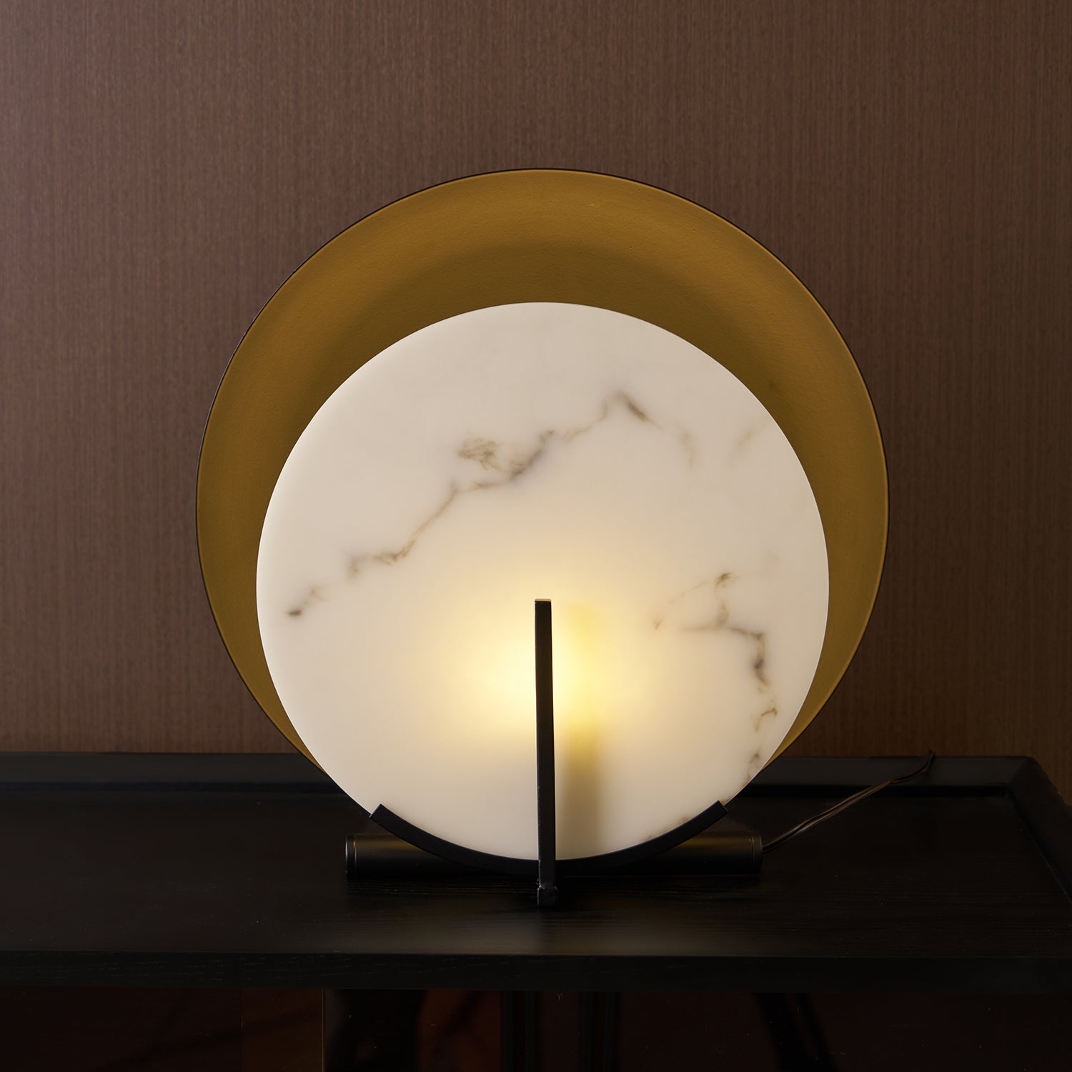 Zorinisra Half Moon Alabaster Table Lamp - Blowlighting