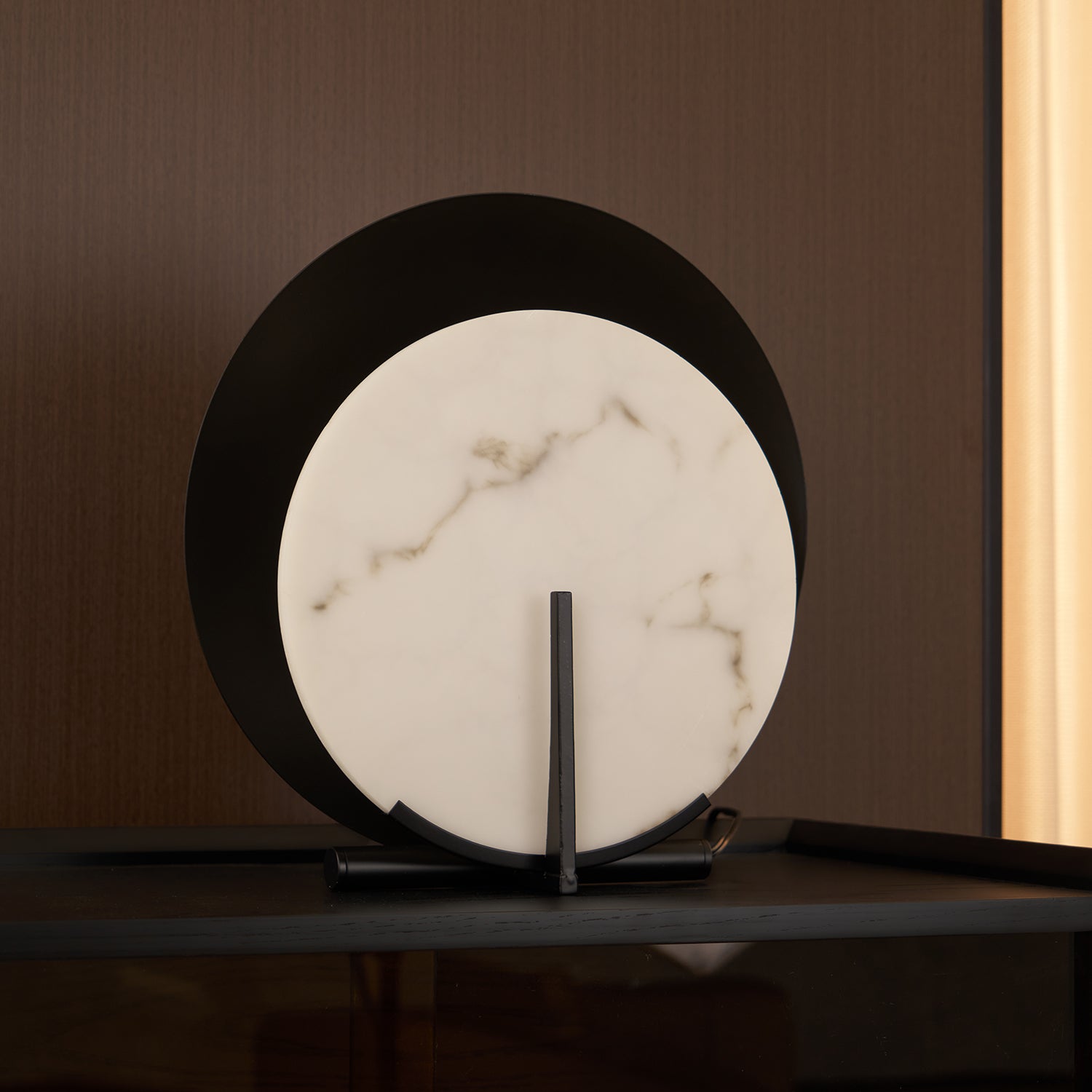 Zorinisra Half Moon Alabaster Table Lamp - Blowlighting