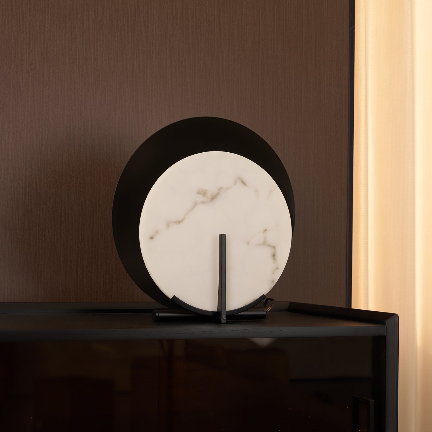Zorinisra Half Moon Alabaster Table Lamp - Blowlighting