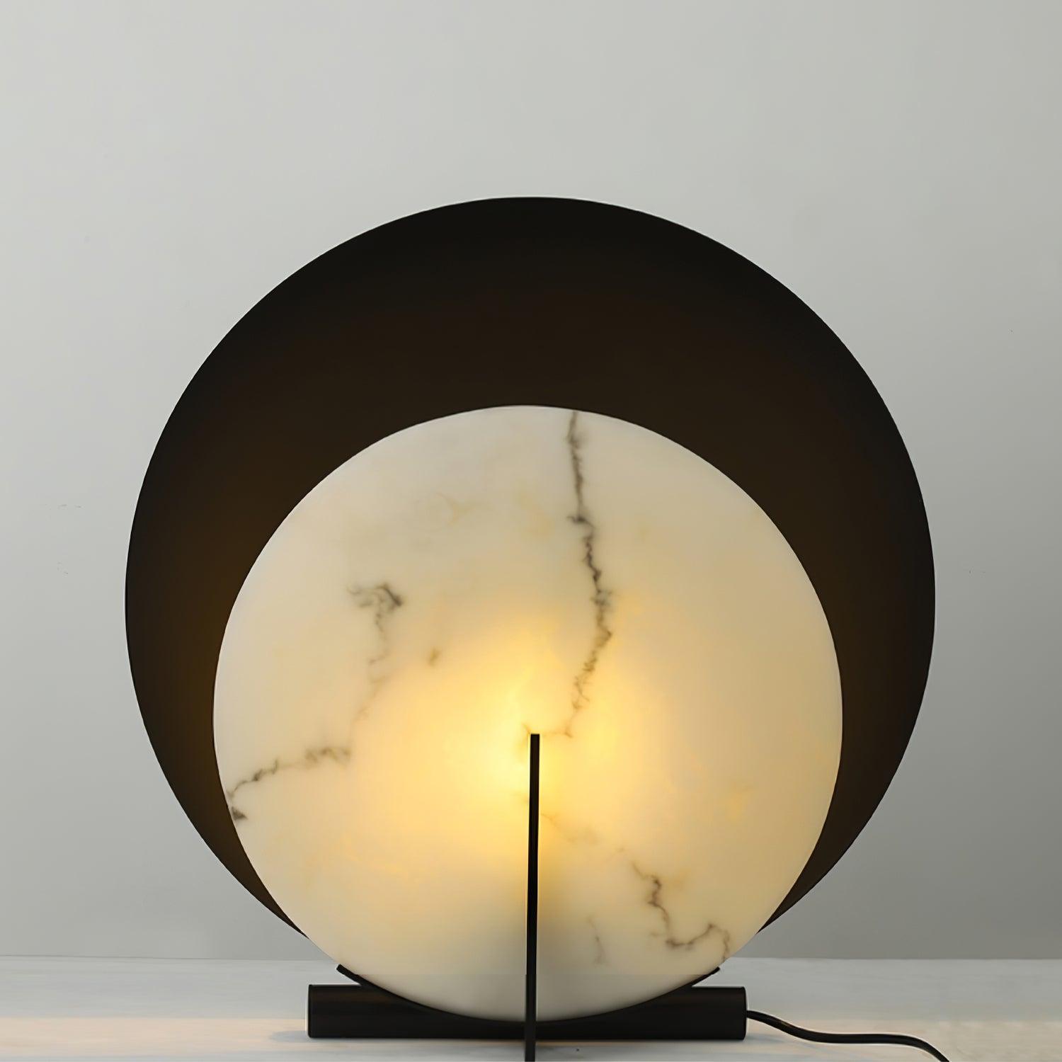 Zorinisra Half Moon Alabaster Table Lamp - Blowlighting