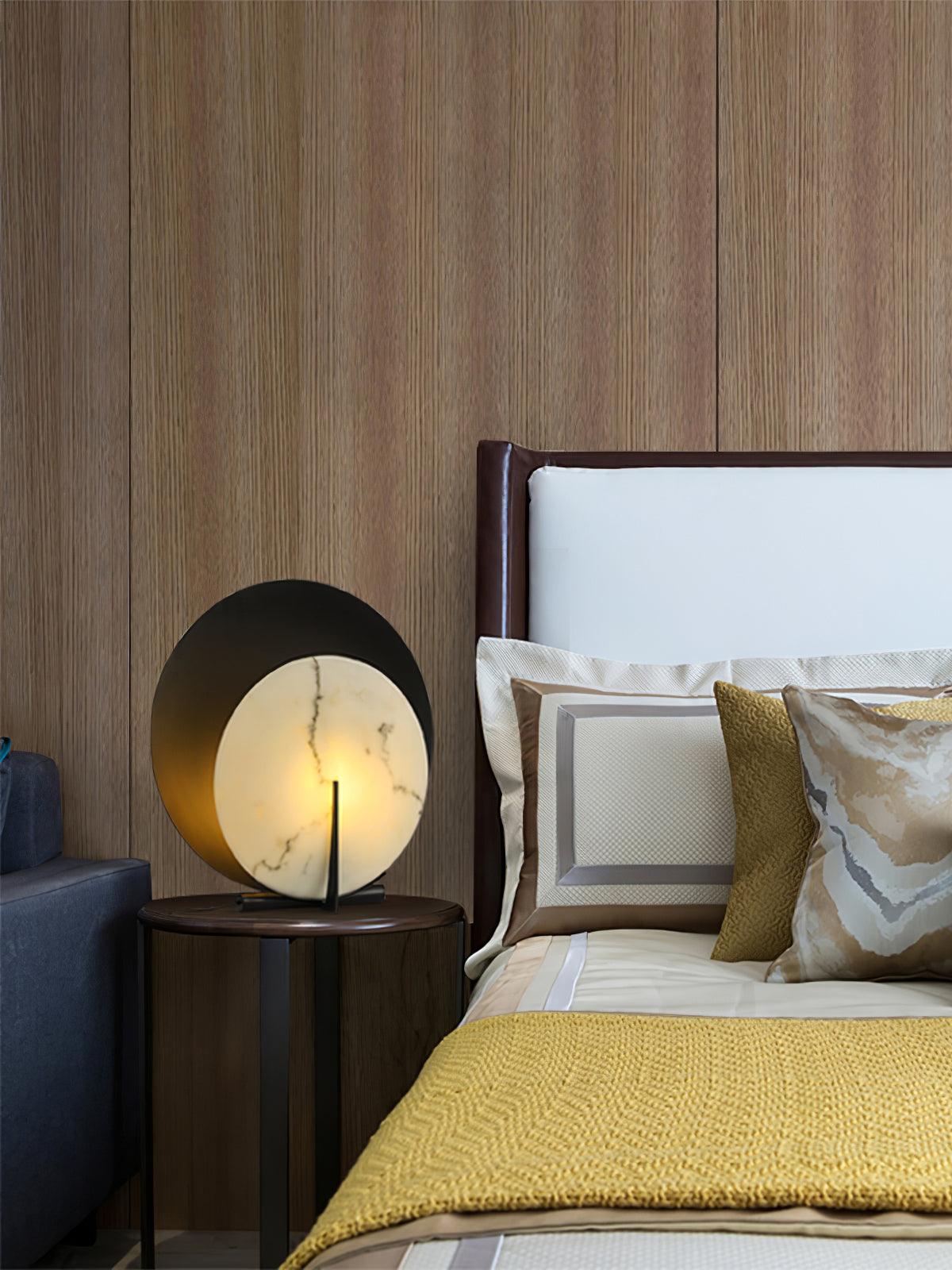 Zorinisra Half Moon Alabaster Table Lamp - Blowlighting
