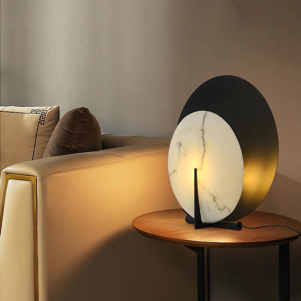 Zorinisra Half Moon Alabaster Table Lamp - Blowlighting