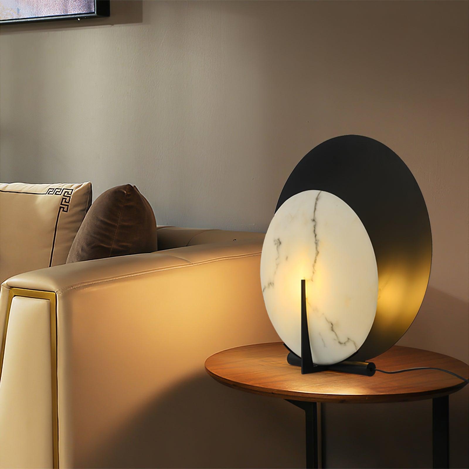 Zorinisra Half Moon Alabaster Table Lamp - Blowlighting