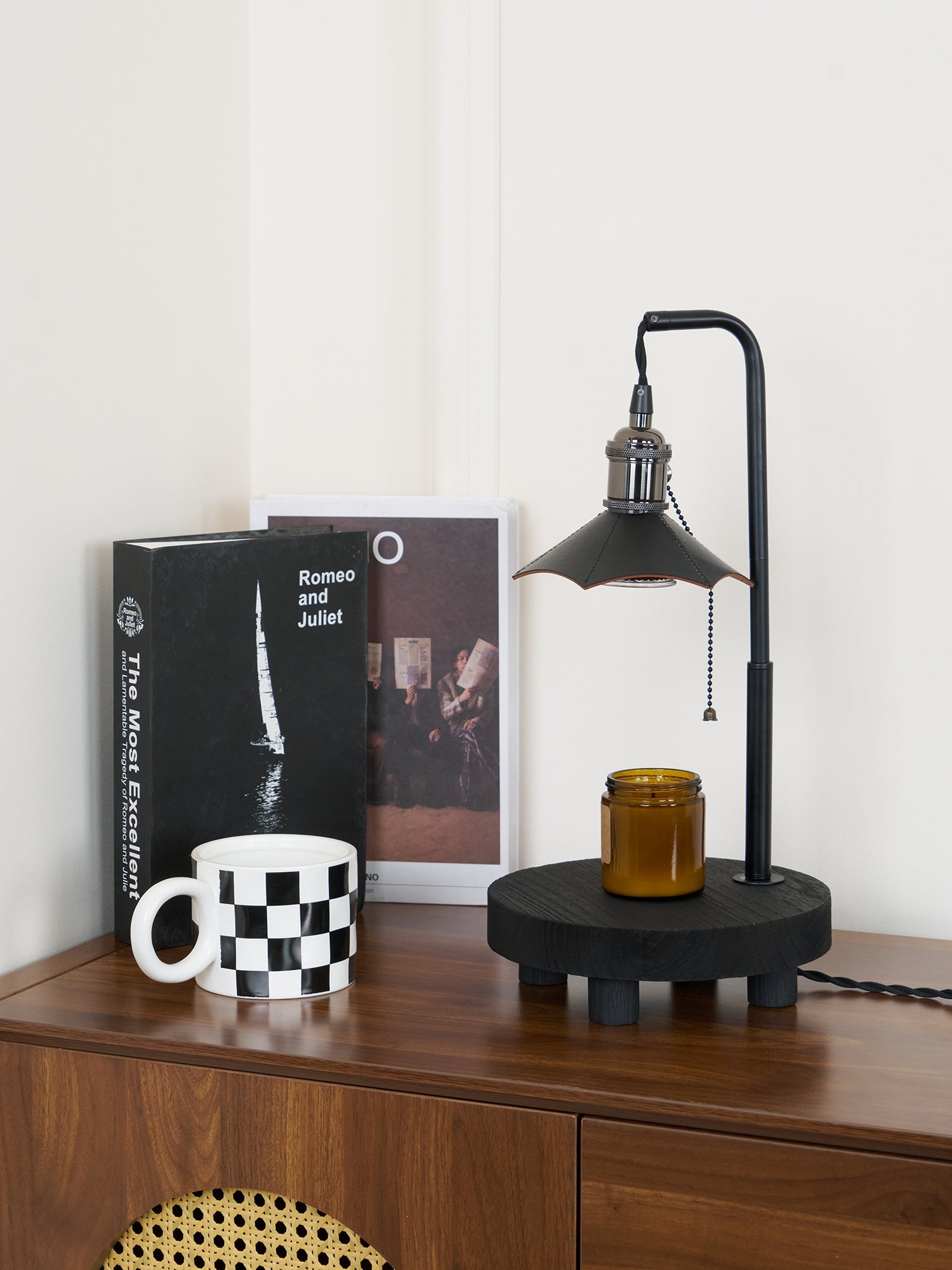 Cordero Wooden Stool Table Lamp - Blowlighting
