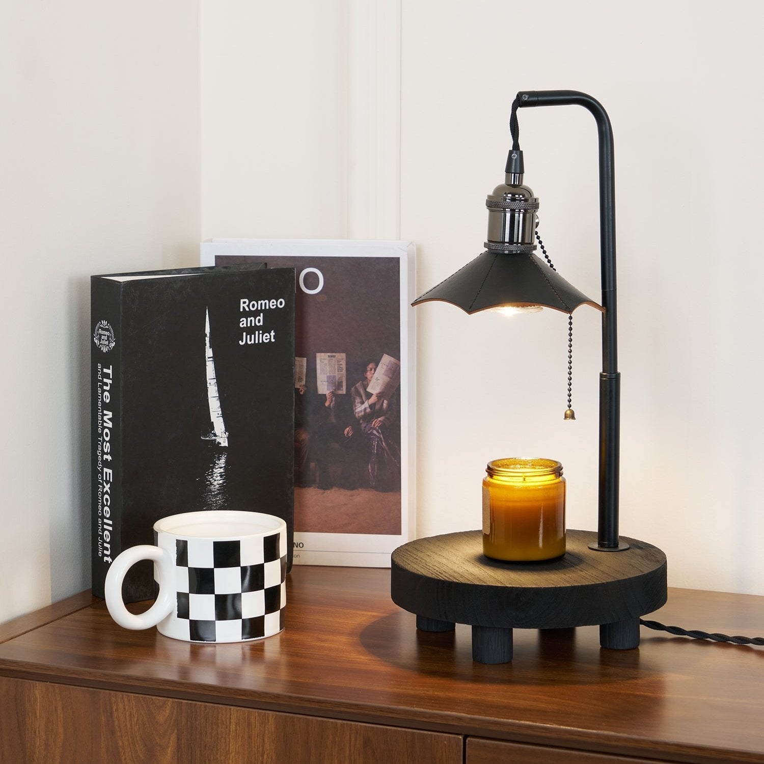 Cordero Wooden Stool Table Lamp - Blowlighting