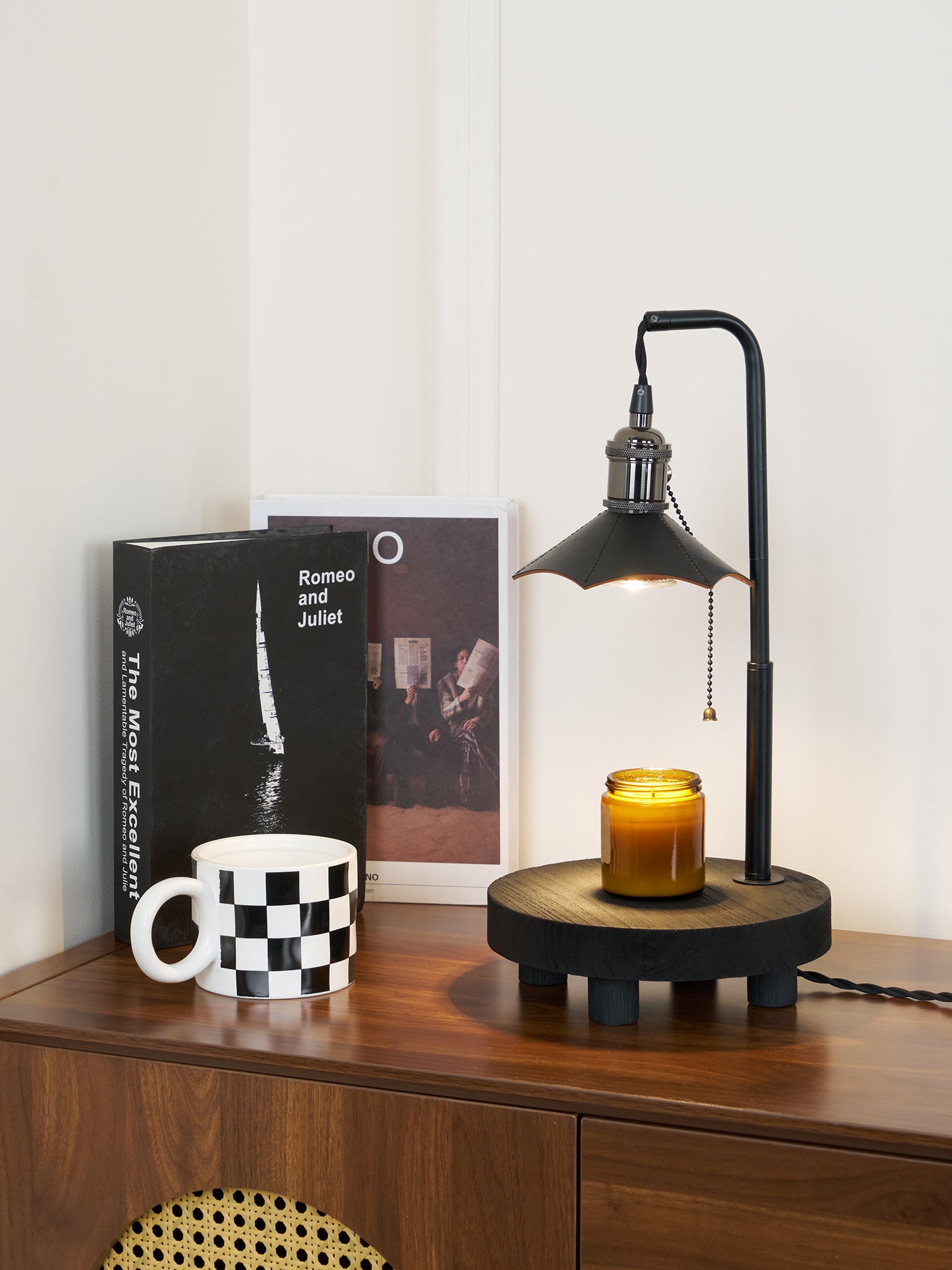 Cordero Wooden Stool Table Lamp - Blowlighting
