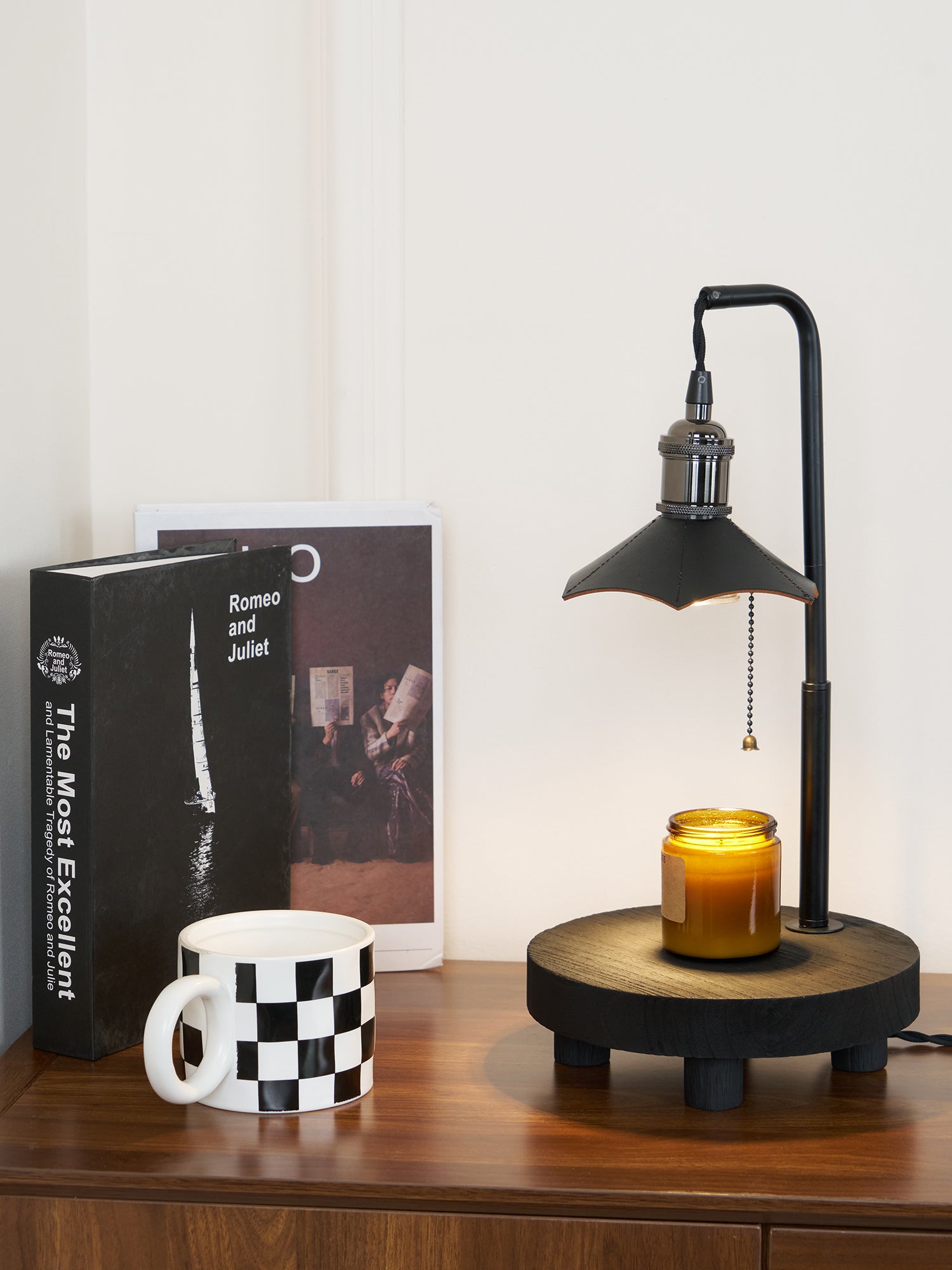 Cordero Wooden Stool Table Lamp - Blowlighting
