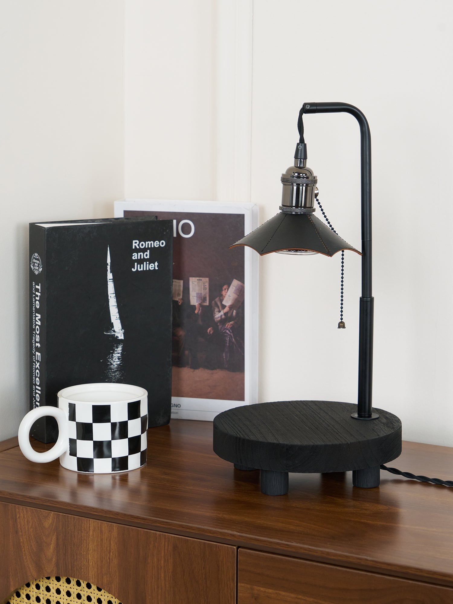 Cordero Wooden Stool Table Lamp - Blowlighting