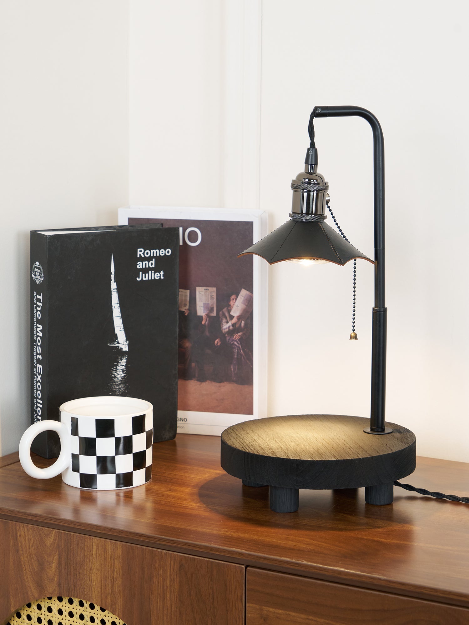 Cordero Wooden Stool Table Lamp - Blowlighting