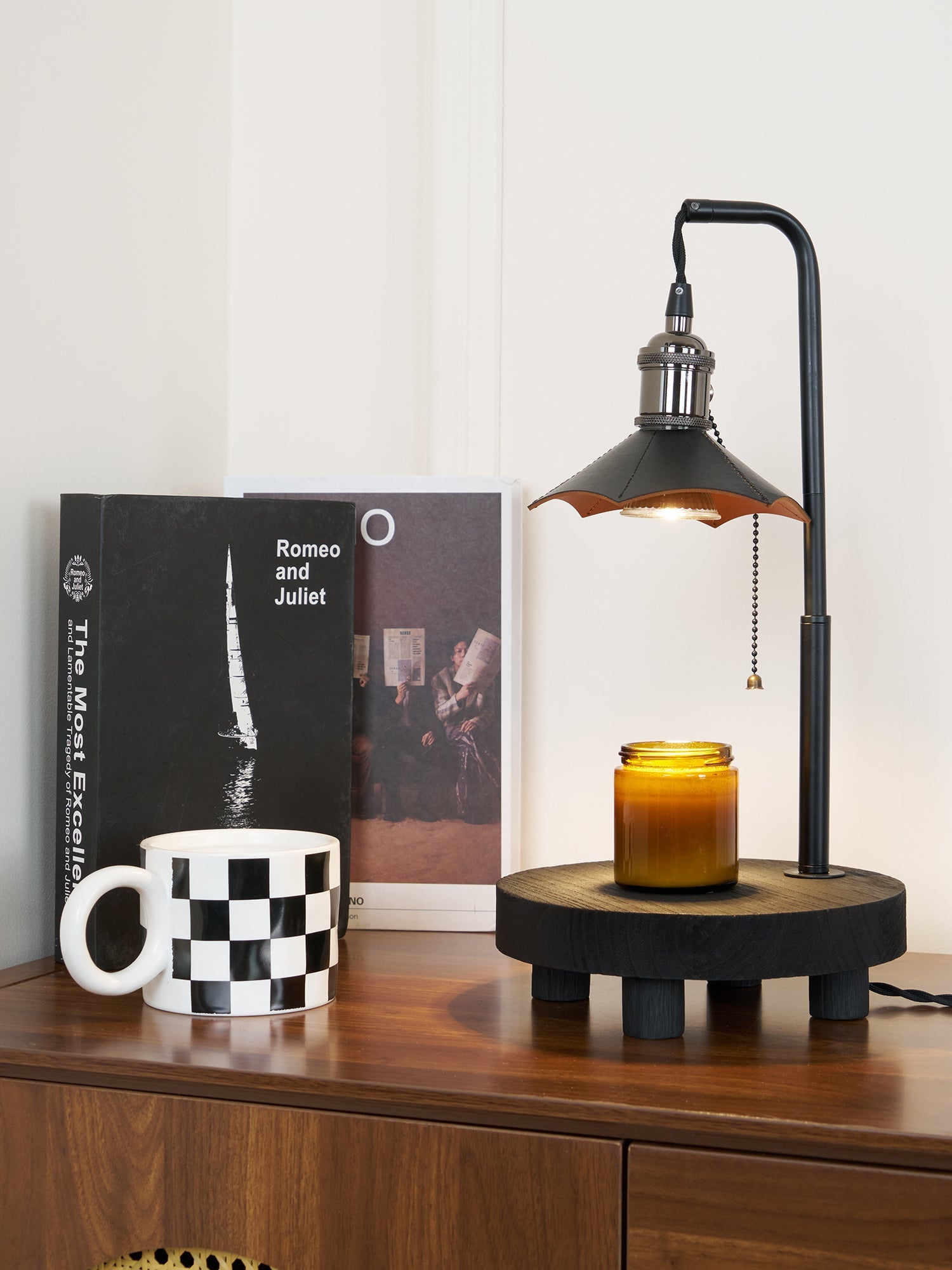 Cordero Wooden Stool Table Lamp - Blowlighting