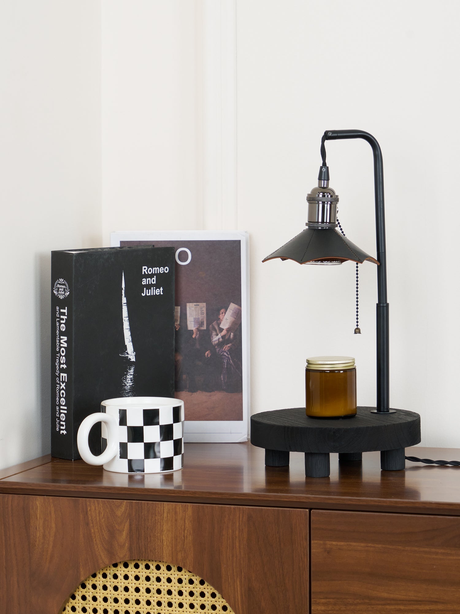 Cordero Wooden Stool Table Lamp - Blowlighting