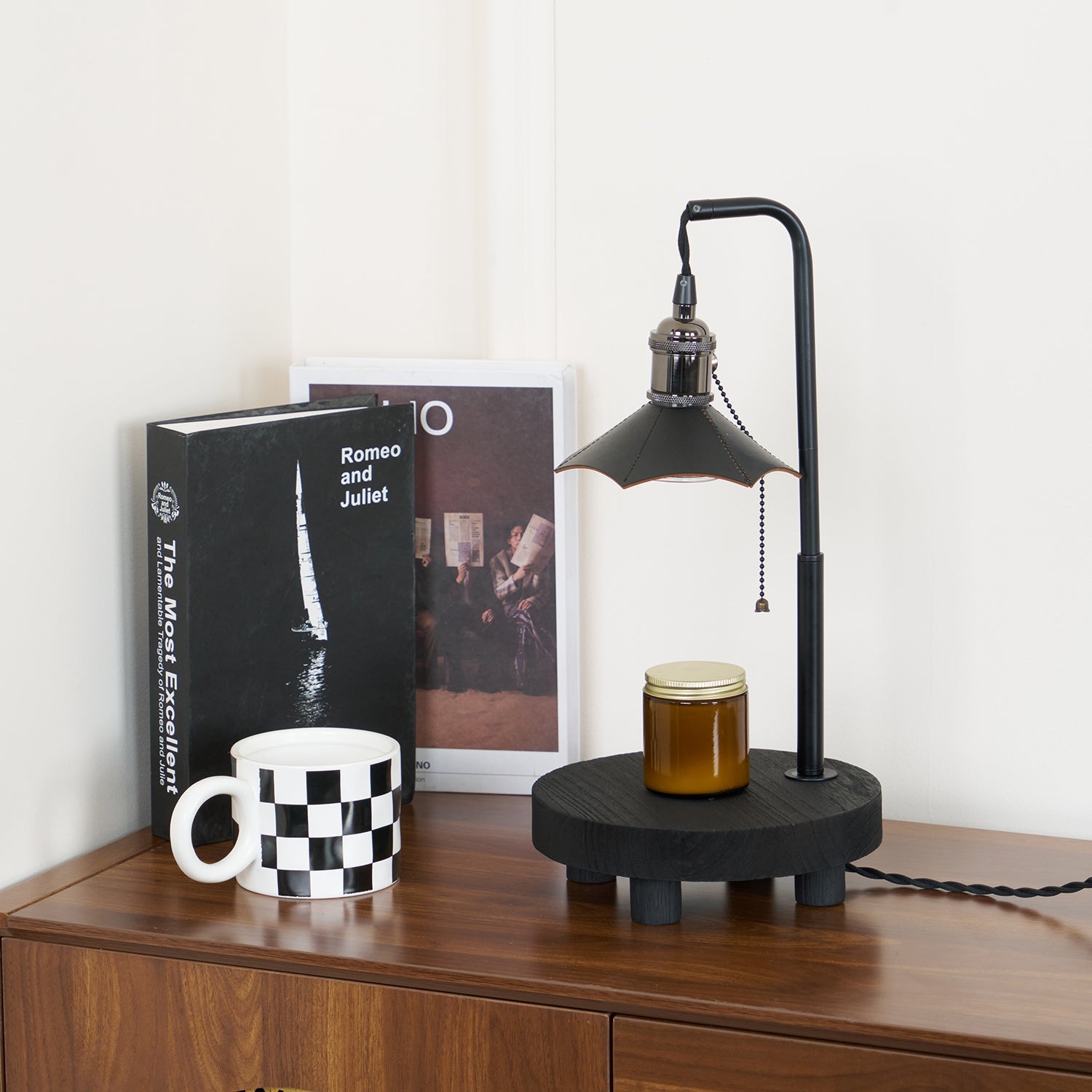 Cordero Wooden Stool Table Lamp - Blowlighting
