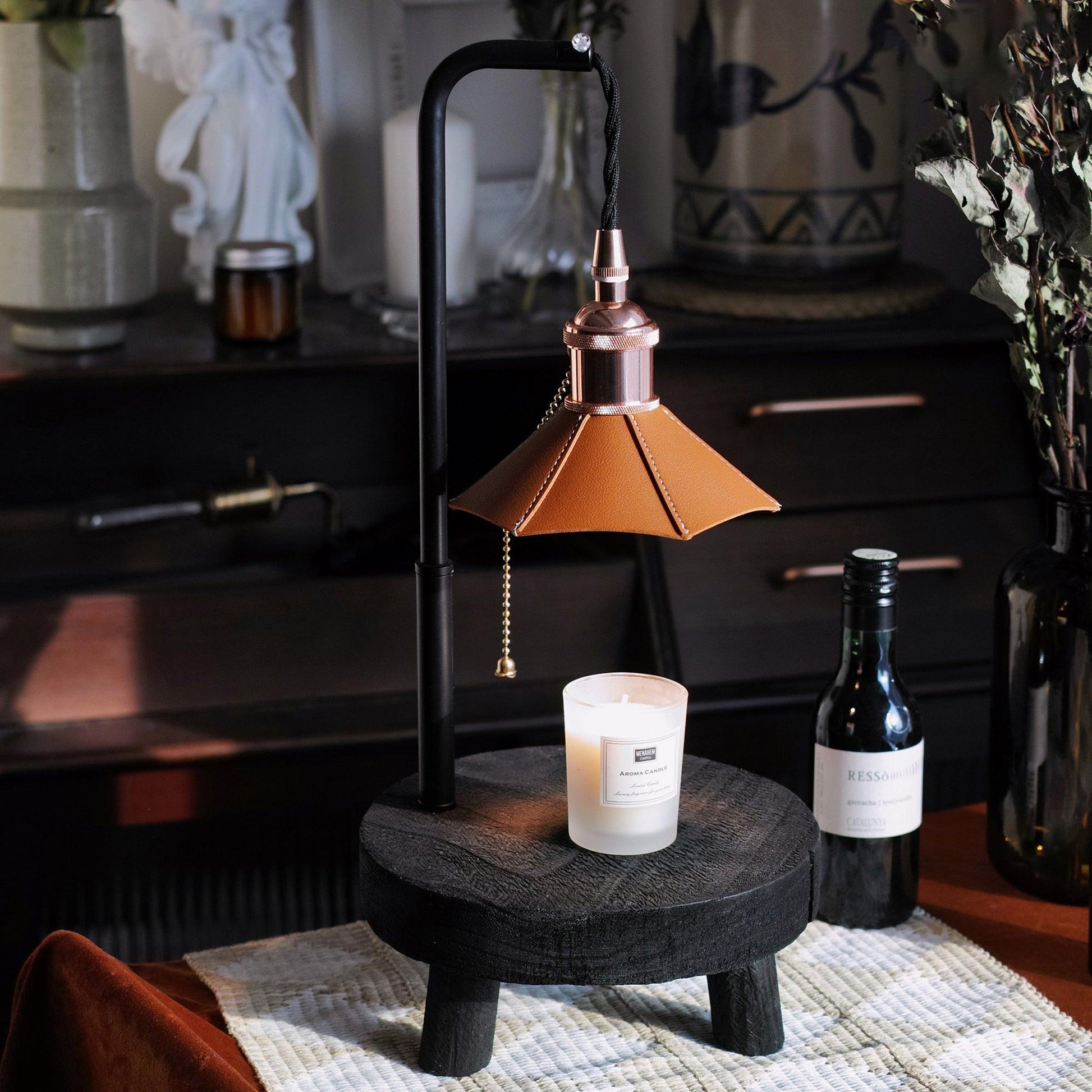 Cordero Wooden Stool Table Lamp - Blowlighting
