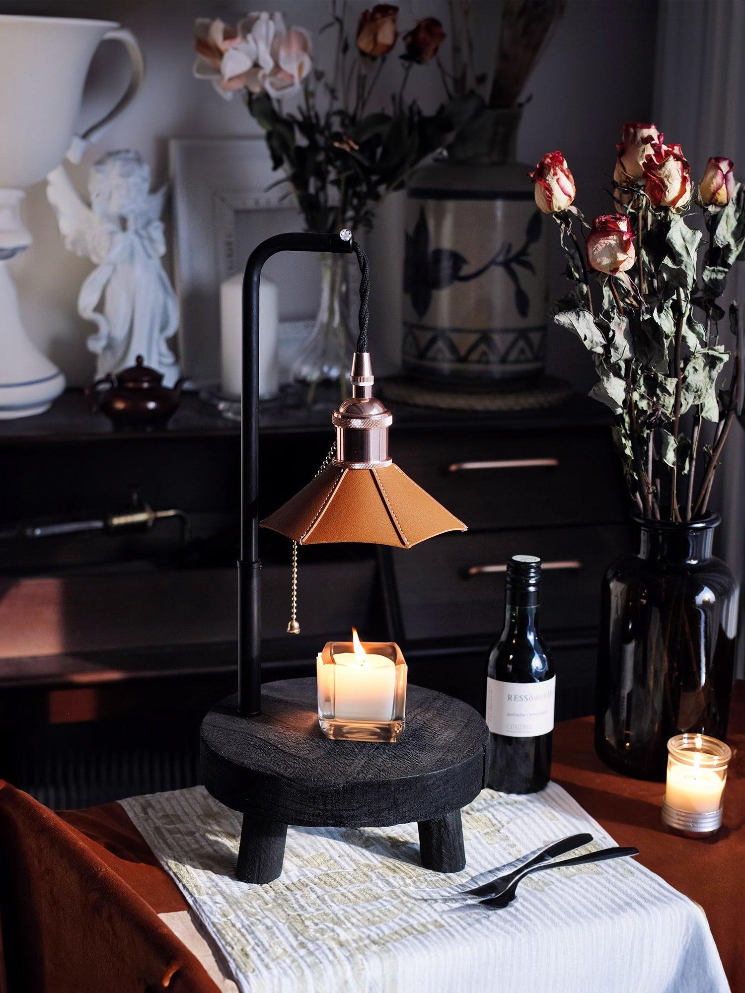 Cordero Wooden Stool Table Lamp - Blowlighting
