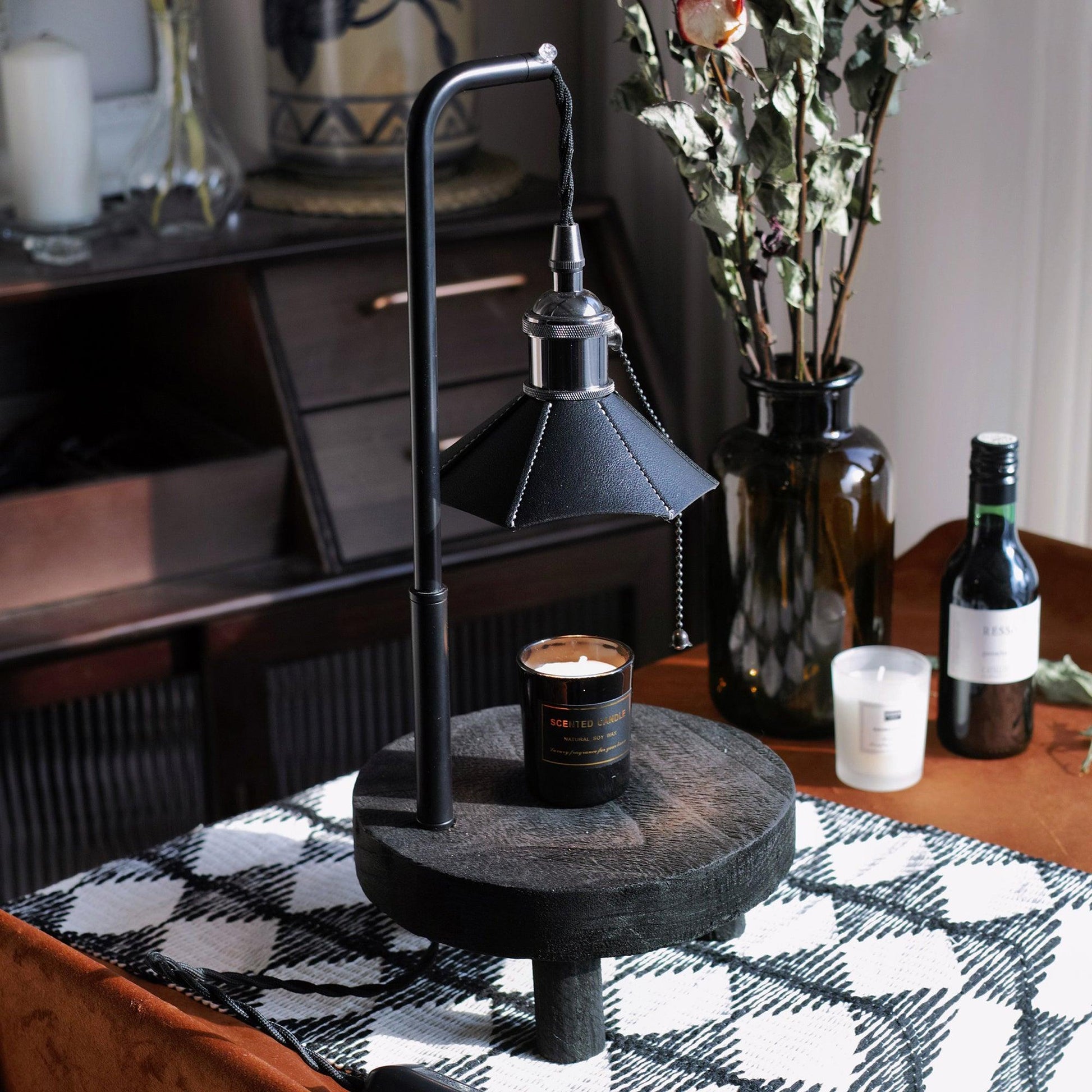 Cordero Wooden Stool Table Lamp - Blowlighting