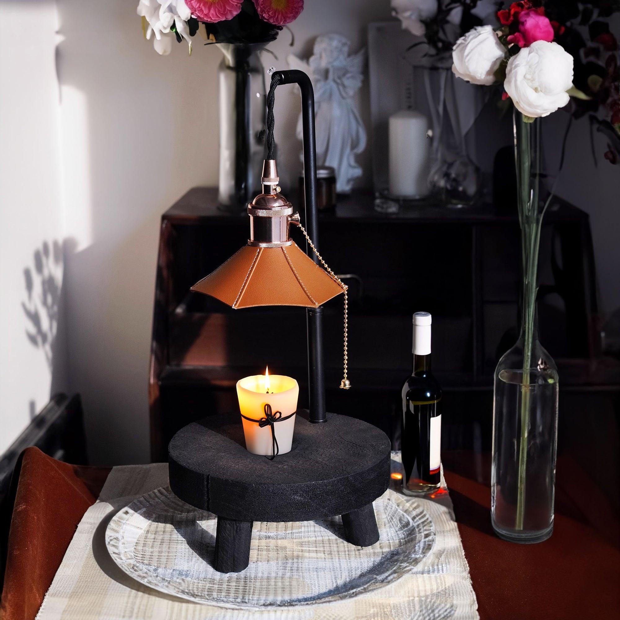 Cordero Wooden Stool Table Lamp - Blowlighting