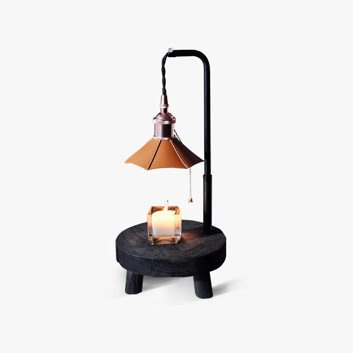 Cordero Wooden Stool Table Lamp - Blowlighting