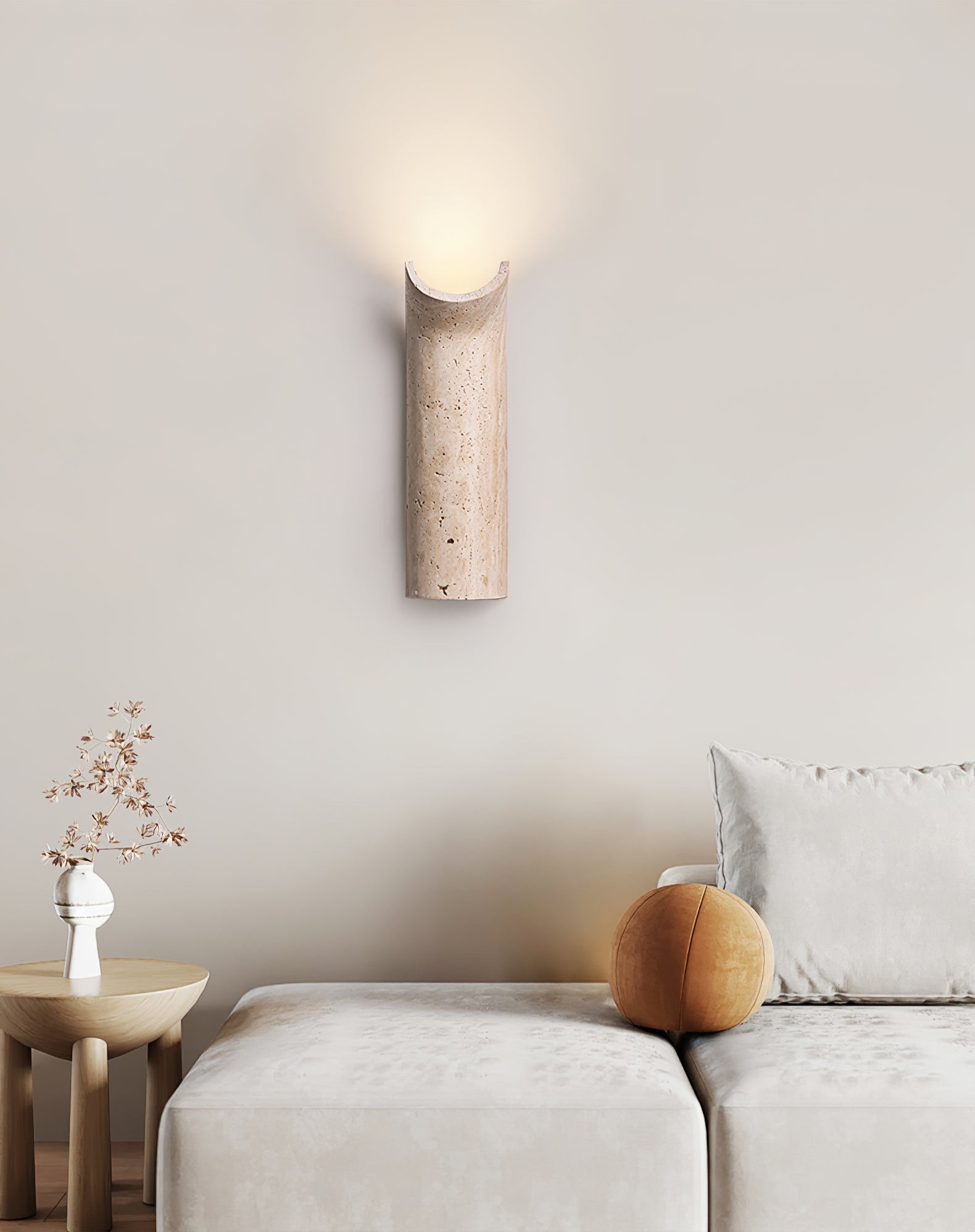 Lycoris Travertine Tapered Wall Light - Blowlighting