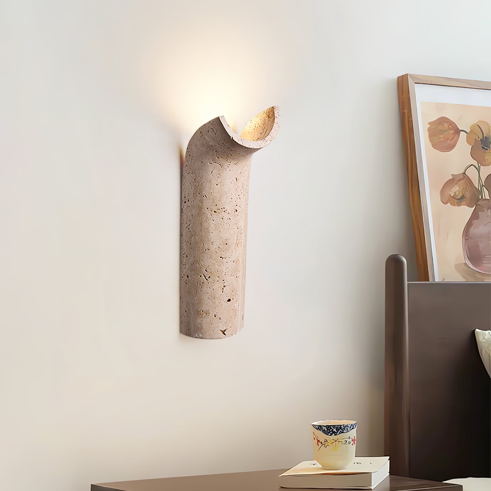 Lycoris Travertine Tapered Wall Light - Blowlighting