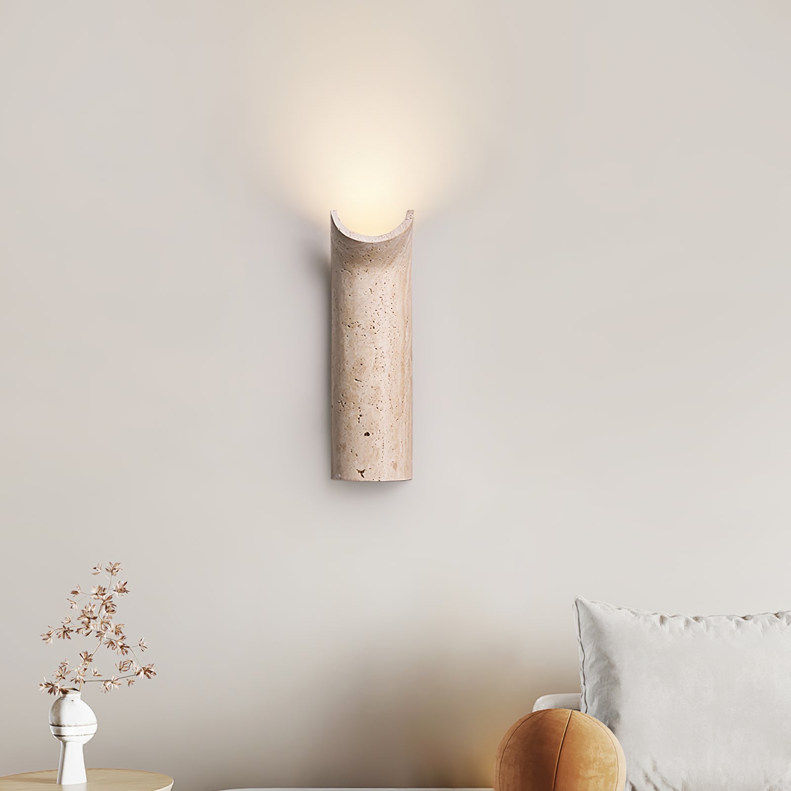 Lycoris Travertine Tapered Wall Light - Blowlighting