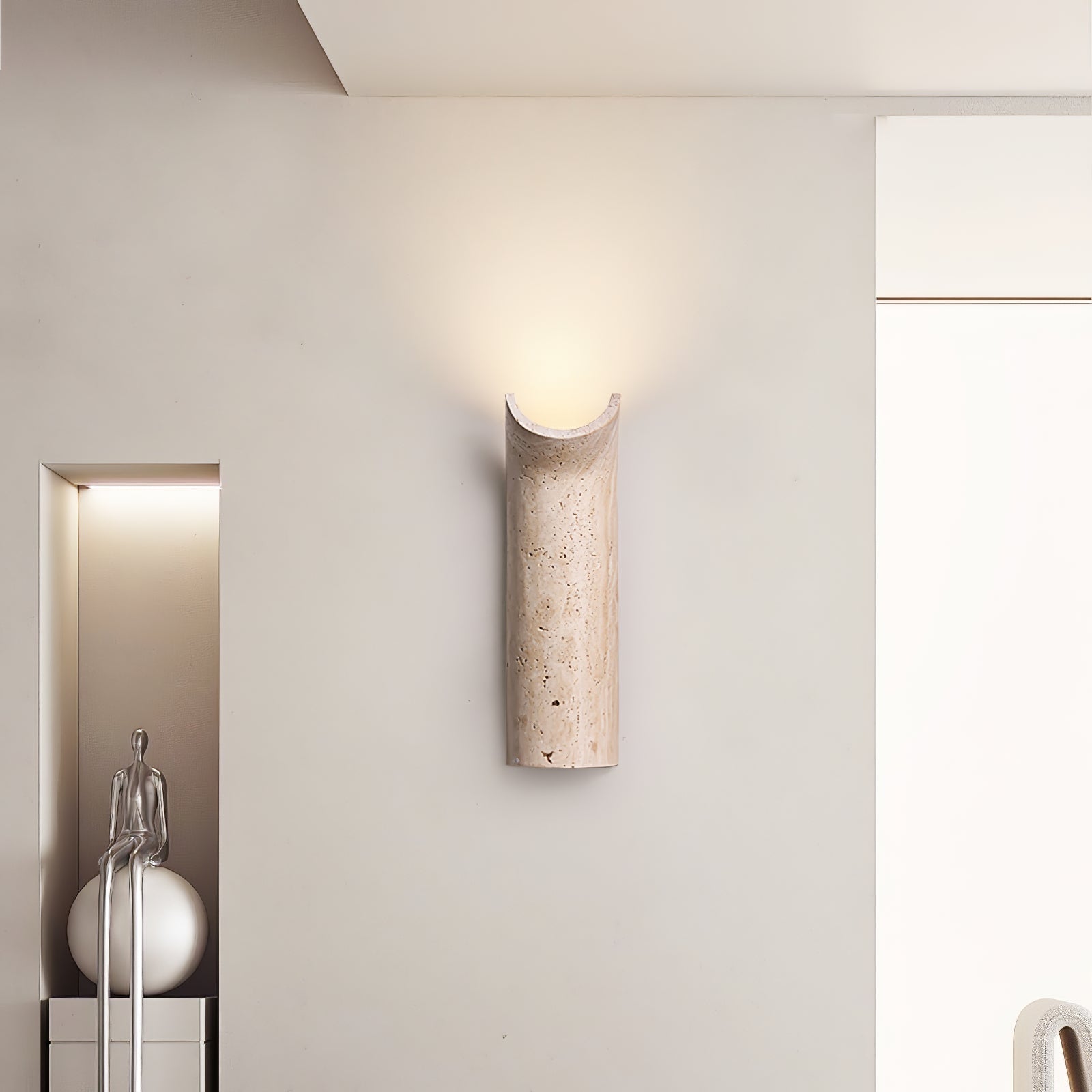Lycoris Travertine Tapered Wall Light - Blowlighting