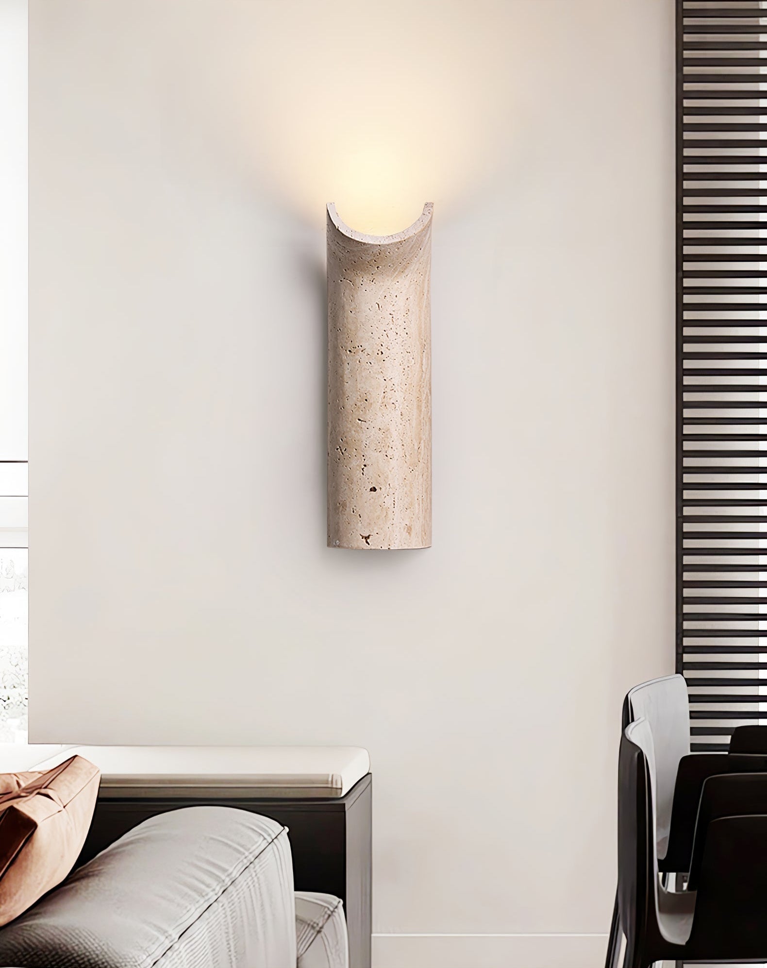 Lycoris Travertine Tapered Wall Light - Blowlighting