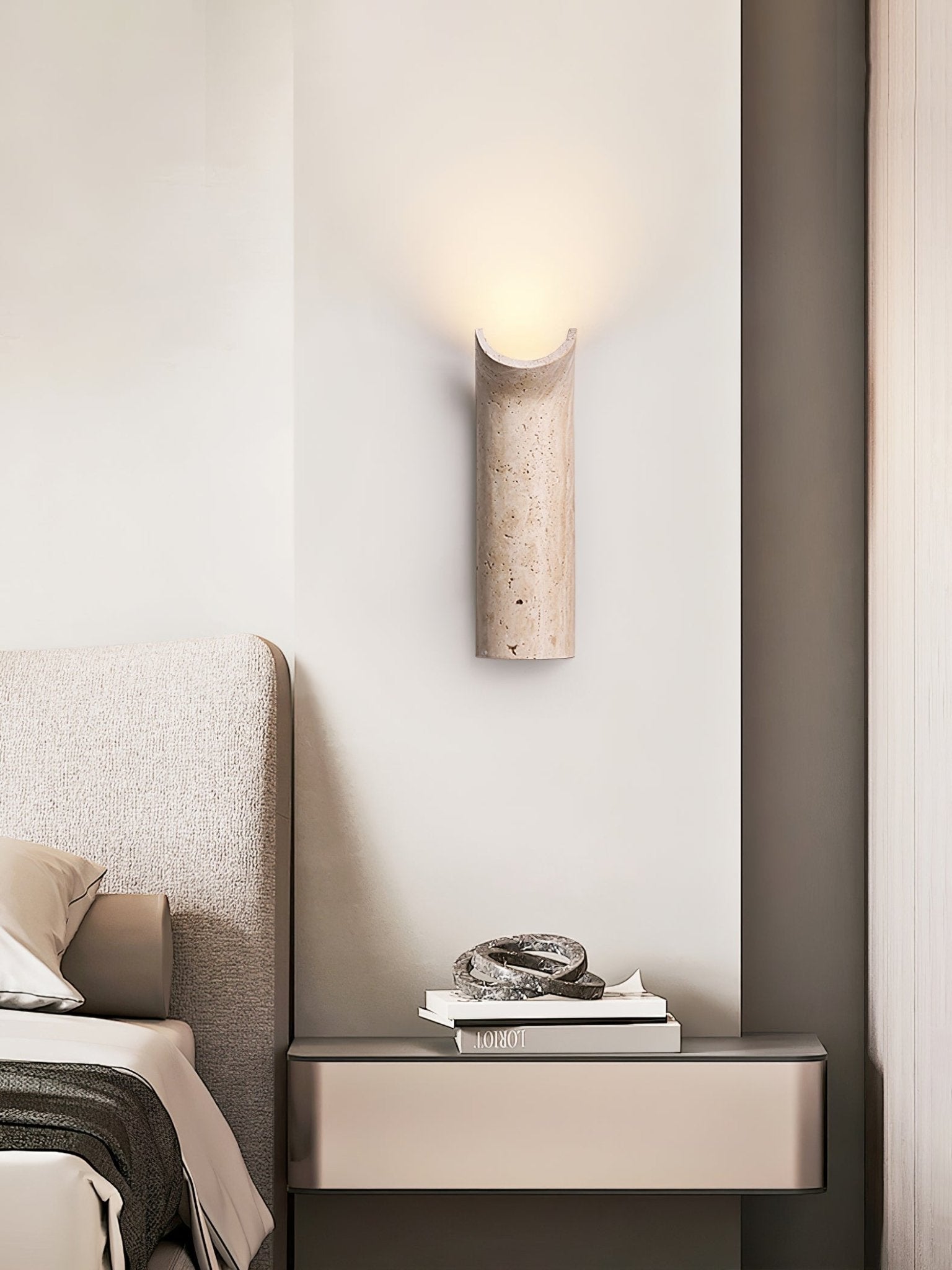 Lycoris Travertine Tapered Wall Light - Blowlighting
