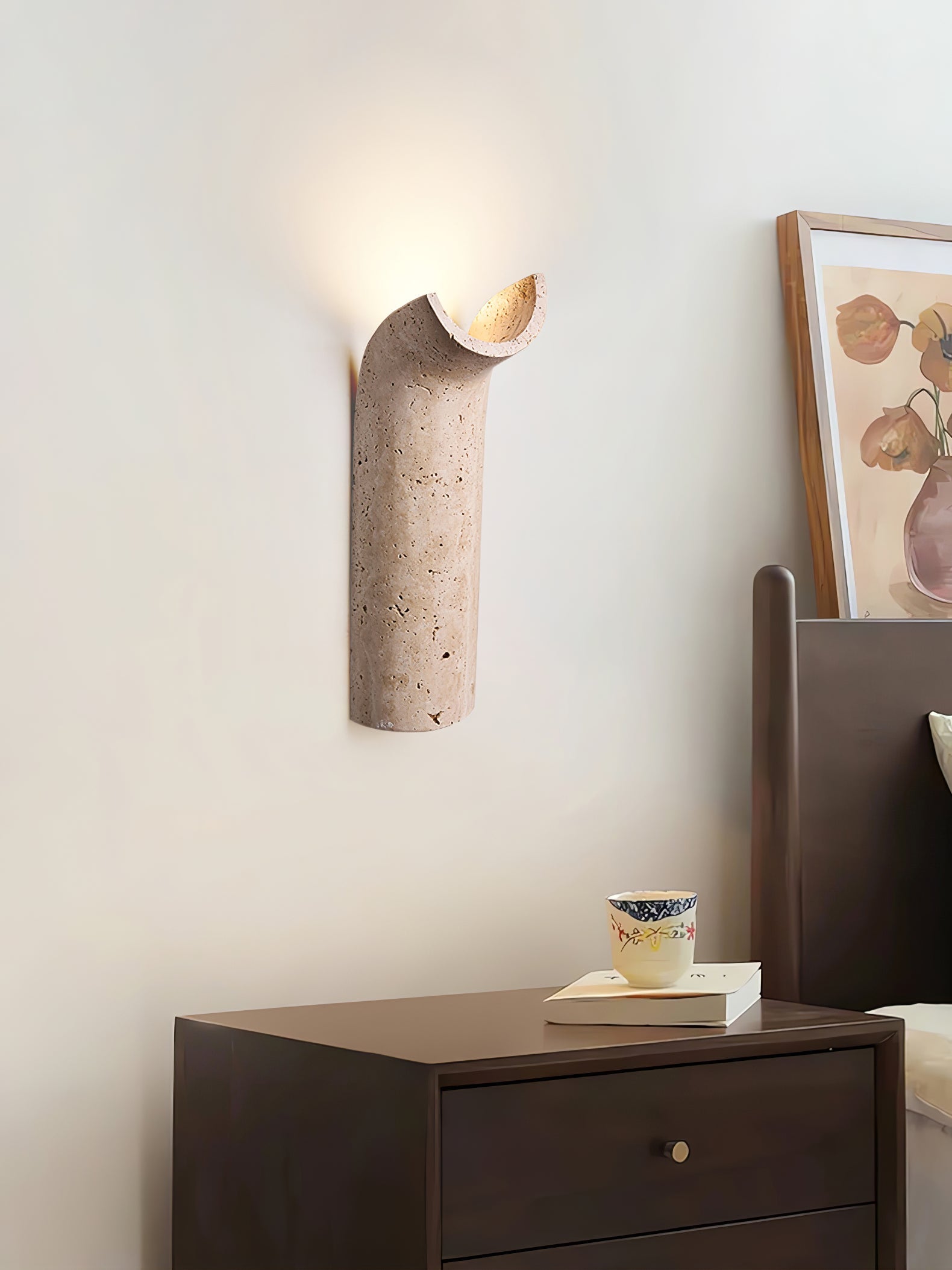 Lycoris Travertine Tapered Wall Light - Blowlighting