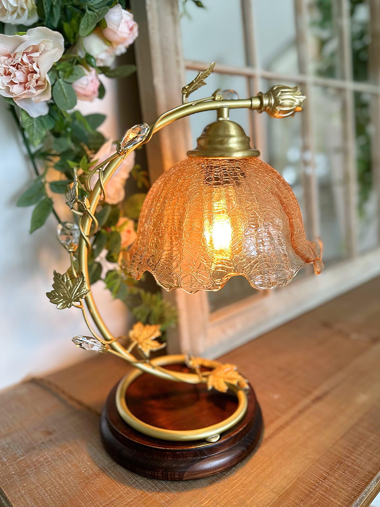 Cracked Glass Brass Table Lamp - Blowlighting