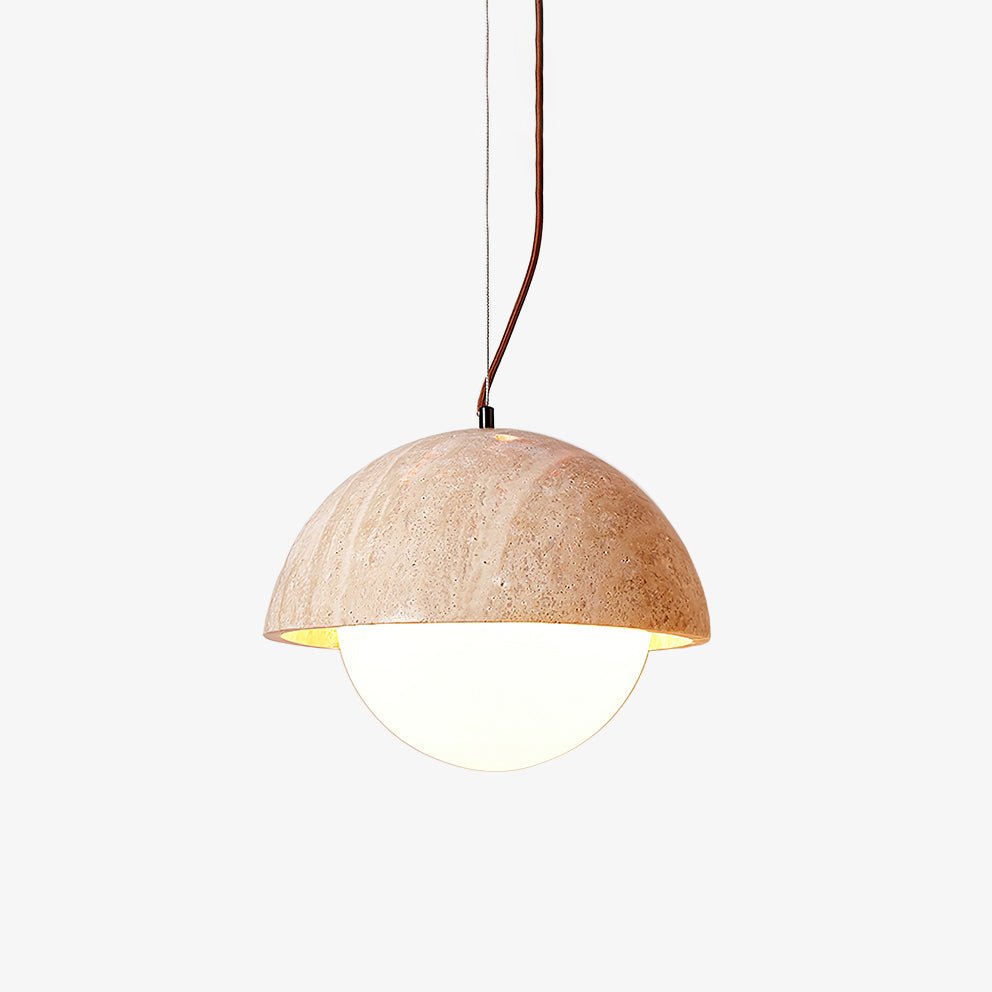 Avdoraris Dome-Shaped Travertine Pendant Light - Blowlighting
