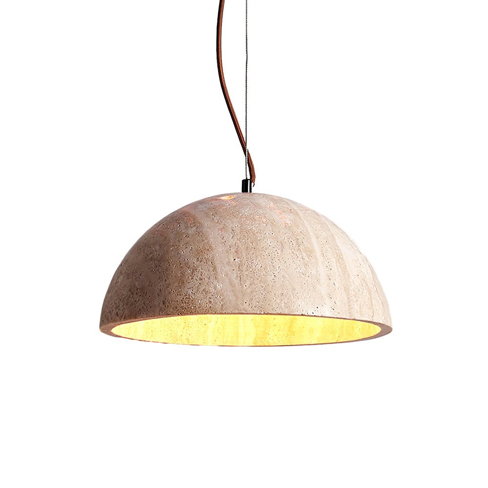 Avdoraris Dome-Shaped Travertine Pendant Light - Blowlighting