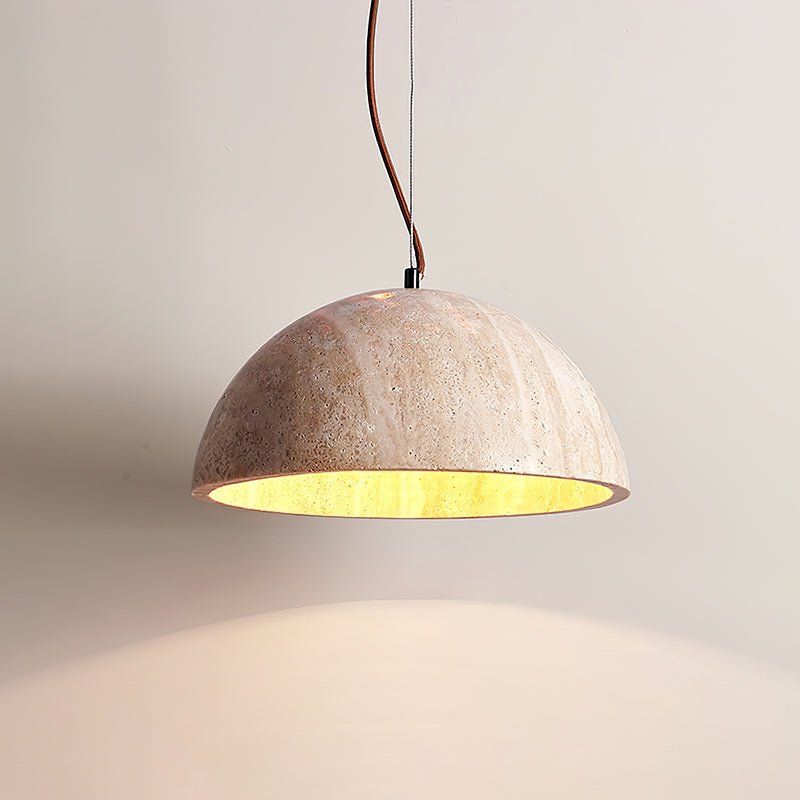Avdoraris Dome-Shaped Travertine Pendant Light - Blowlighting