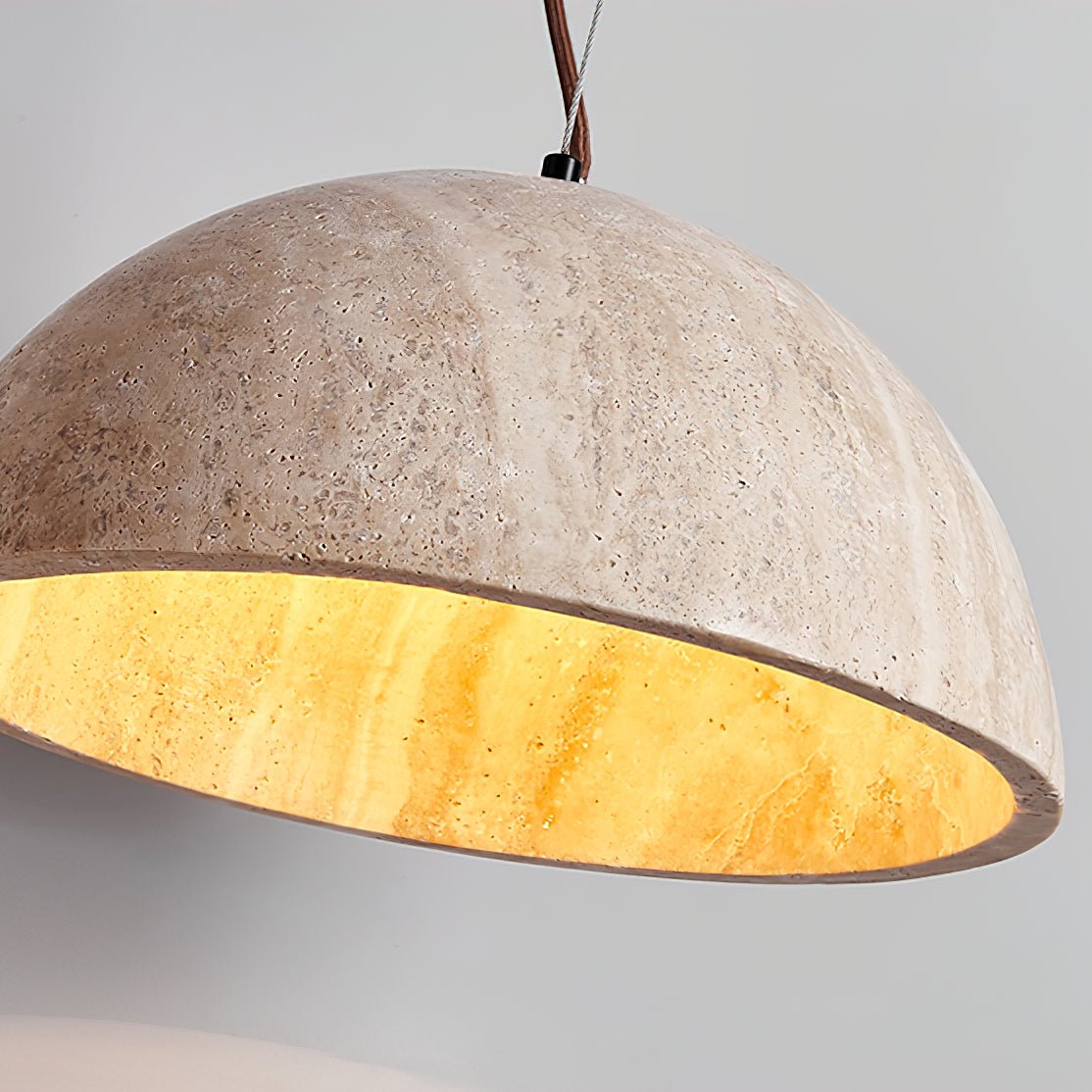 Avdoraris Dome-Shaped Travertine Pendant Light - Blowlighting