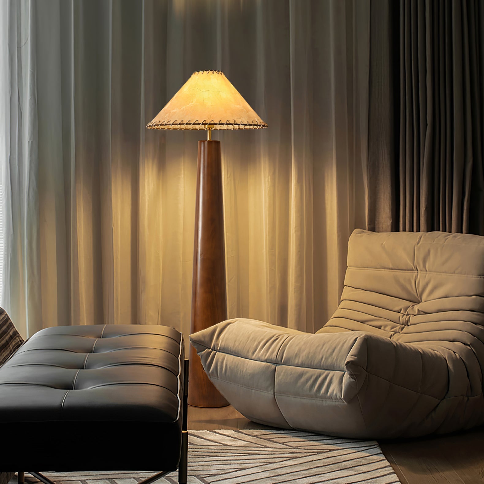 Kaelin Wooden Column Floor Lamp - Blowlighting