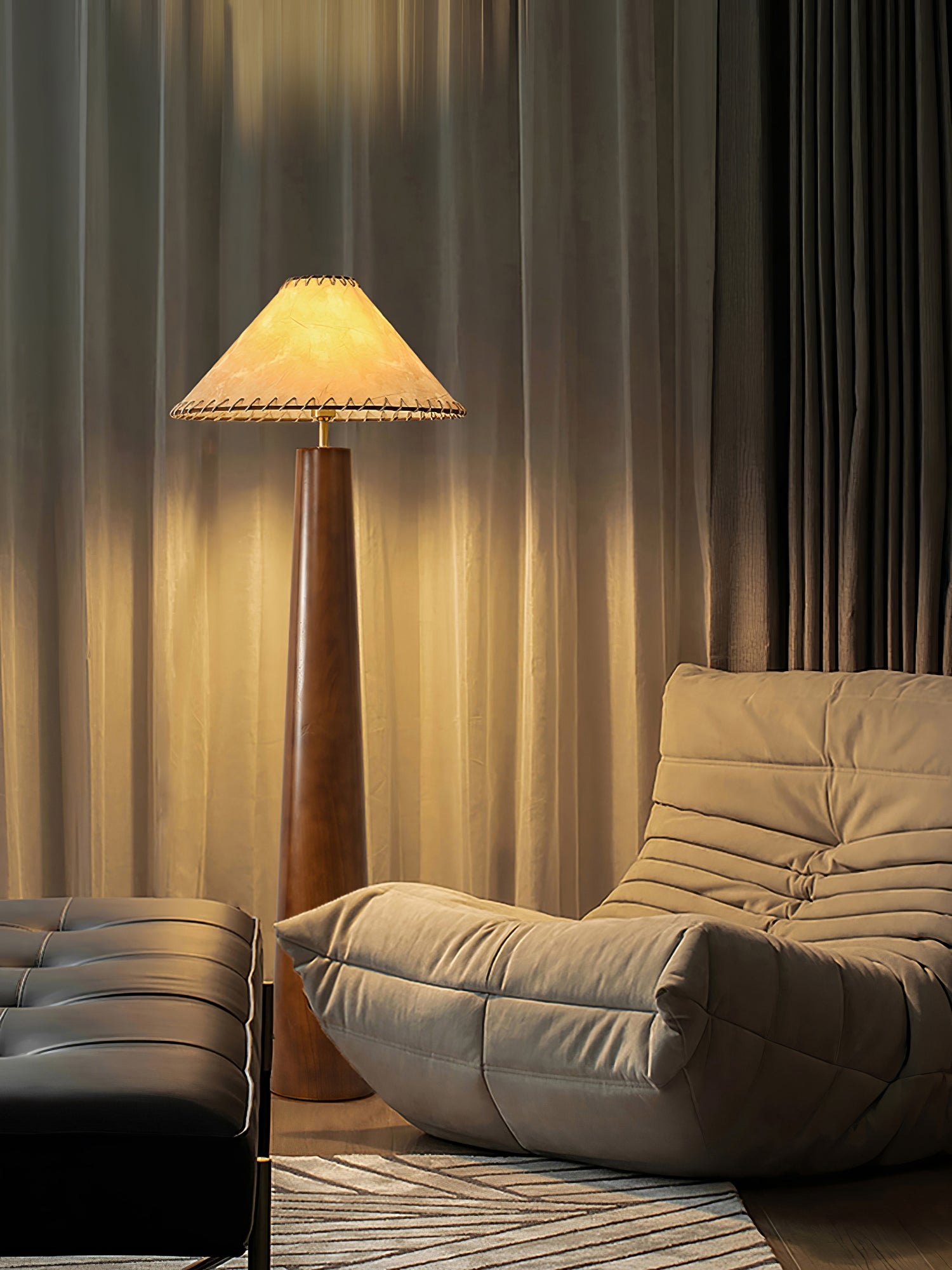 Kaelin Wooden Column Floor Lamp - Blowlighting