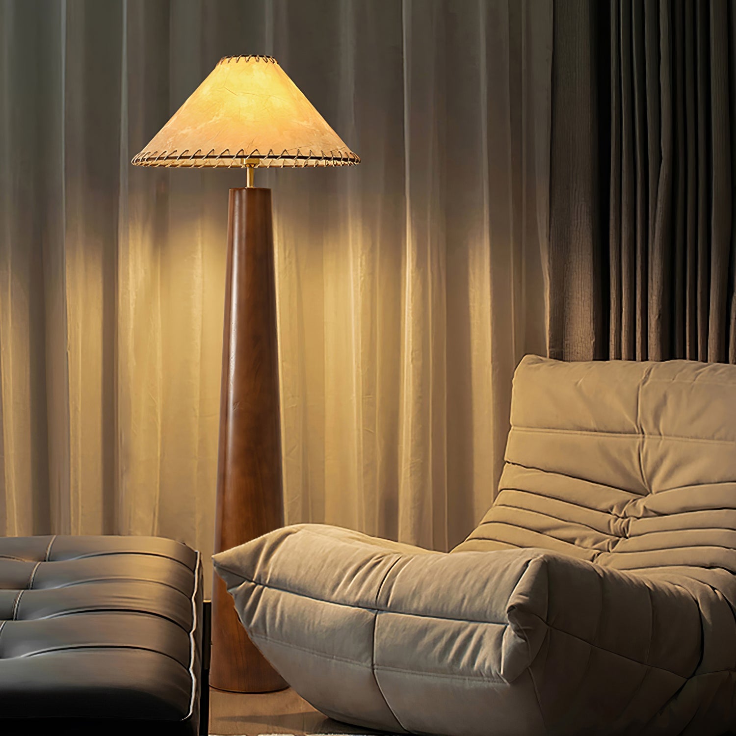 Kaelin Wooden Column Floor Lamp - Blowlighting