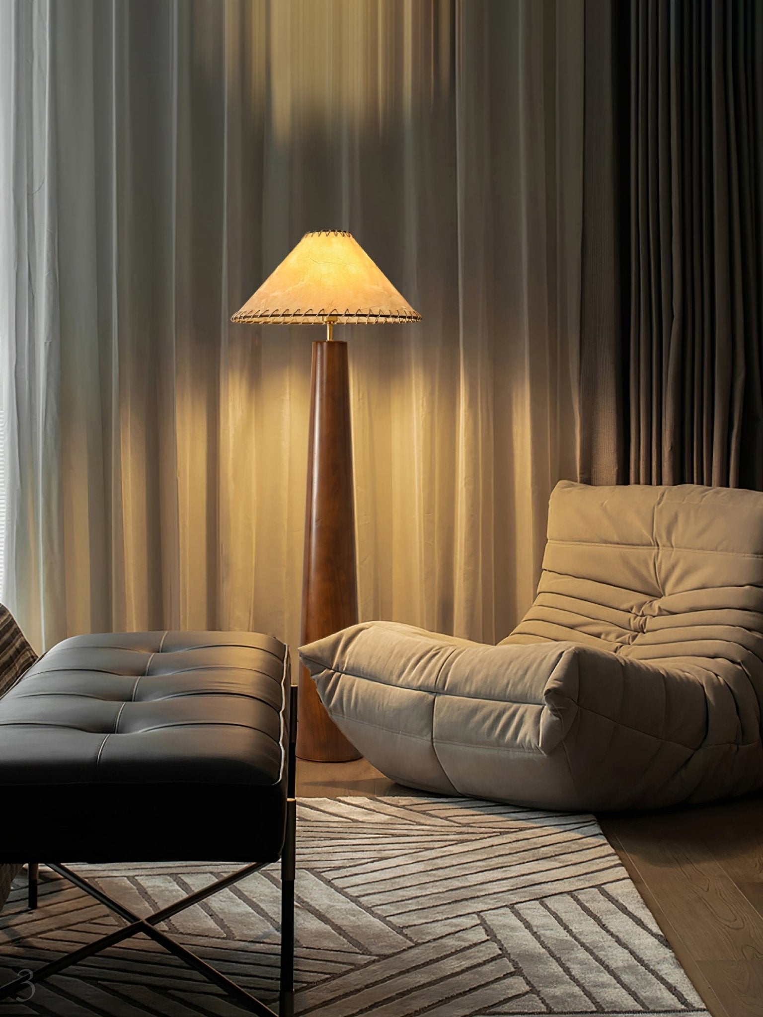 Kaelin Wooden Column Floor Lamp - Blowlighting