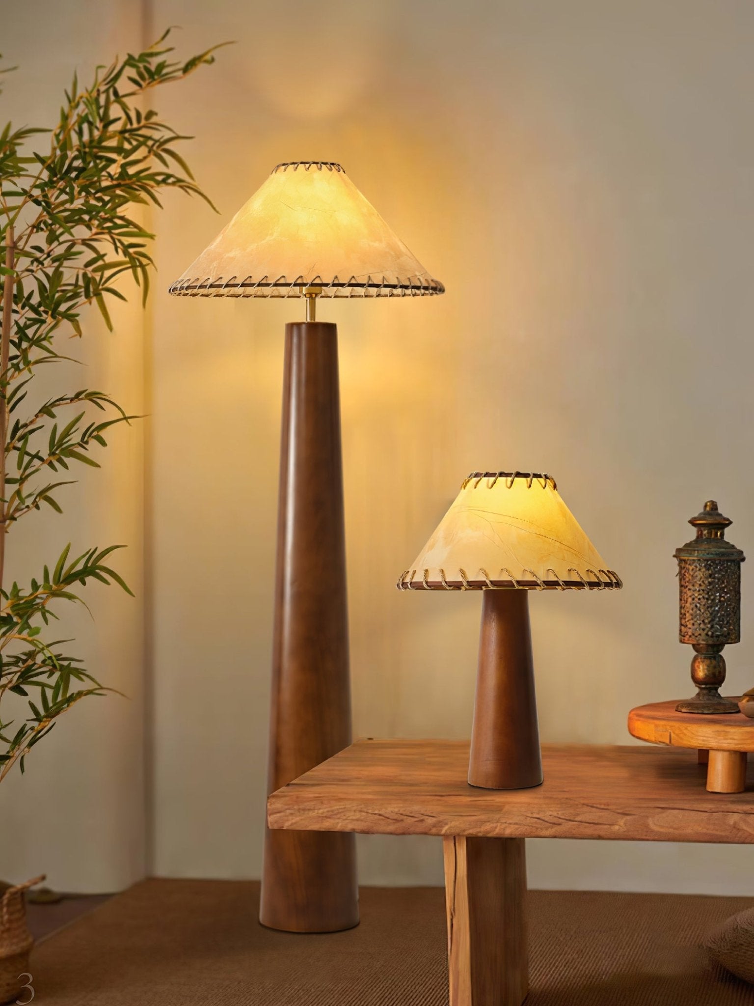 Kaelin Wooden Column Floor Lamp - Blowlighting