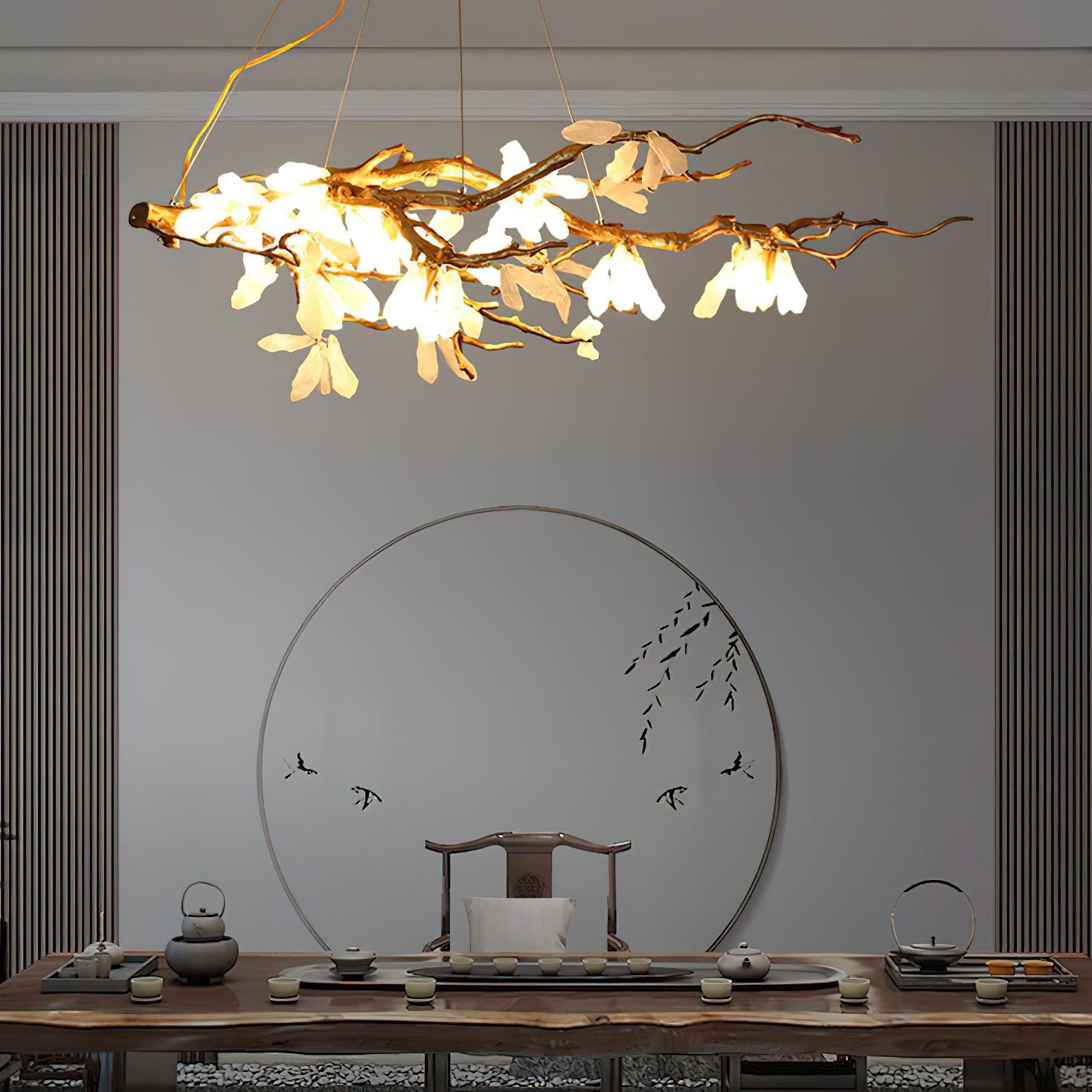 Lustra Chandelier Branch Stone Organic - Blowlighting