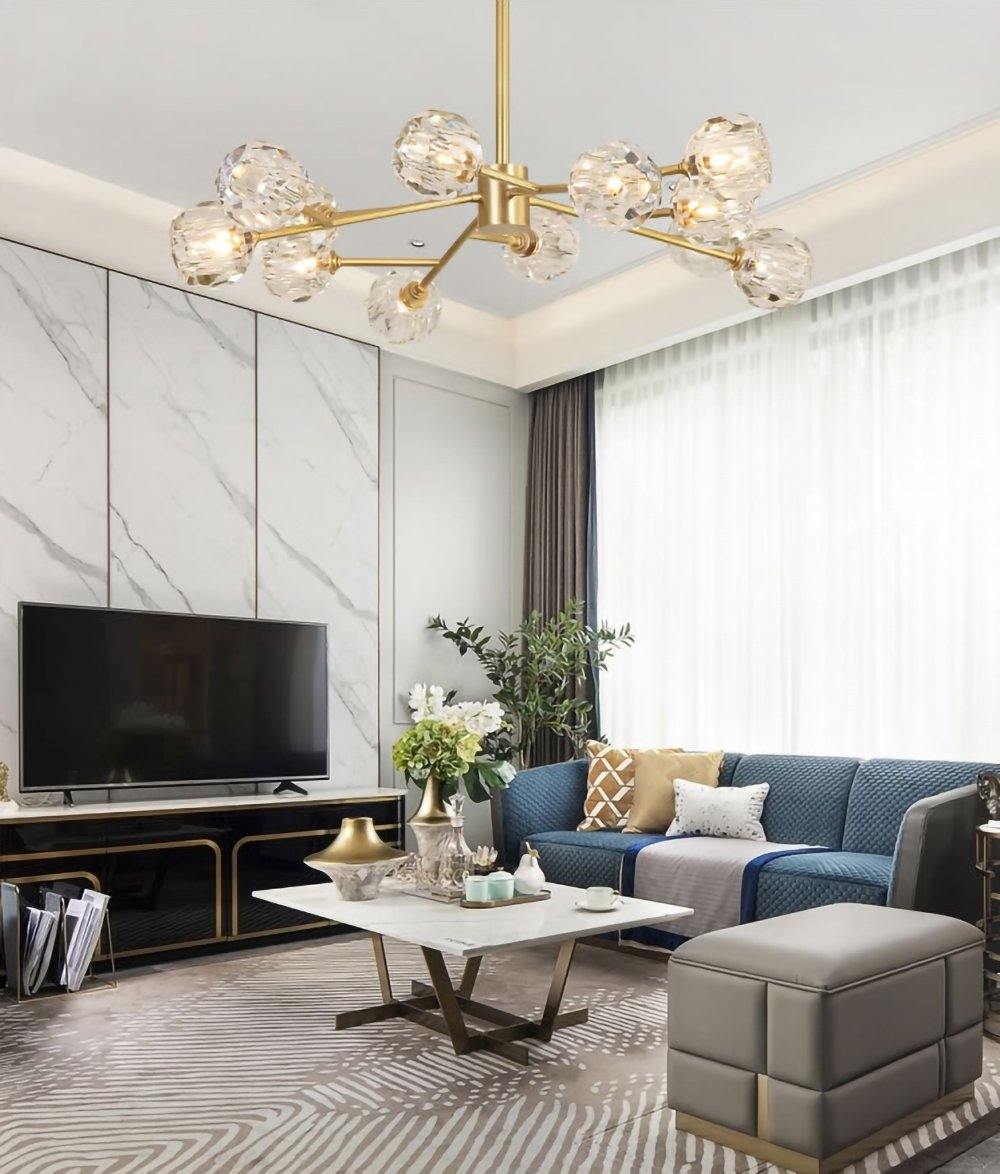 Crystal Ball Round Cluster Chandelier - Blowlighting