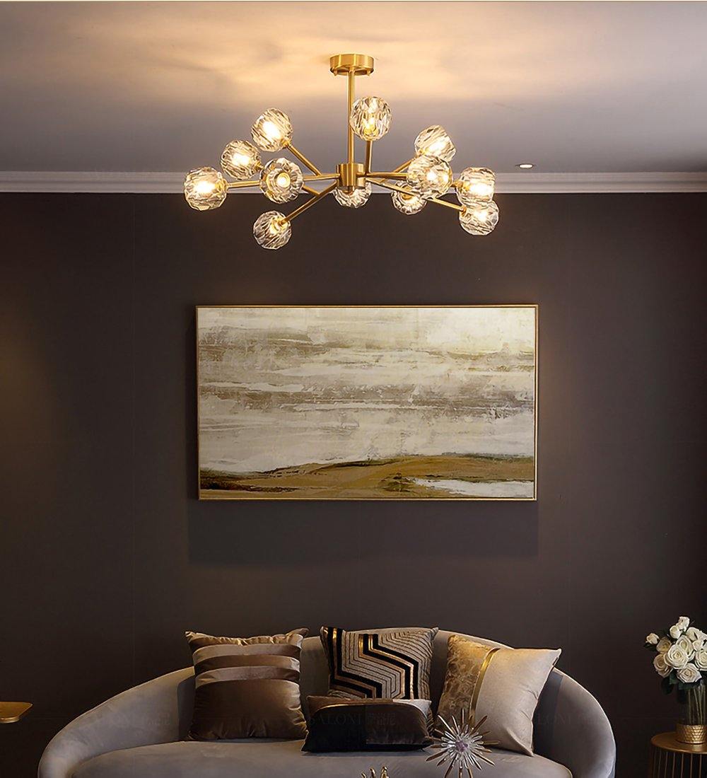 Crystal Ball Round Cluster Chandelier - Blowlighting
