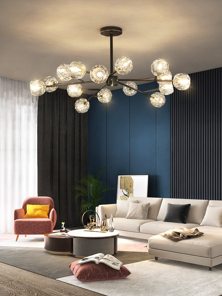 Crystal Ball Round Cluster Chandelier - Blowlighting