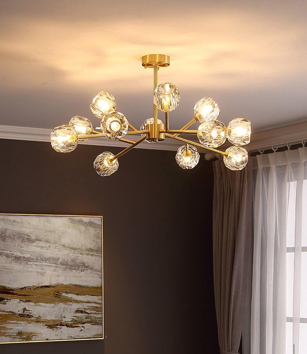 Crystal Ball Round Cluster Chandelier - Blowlighting