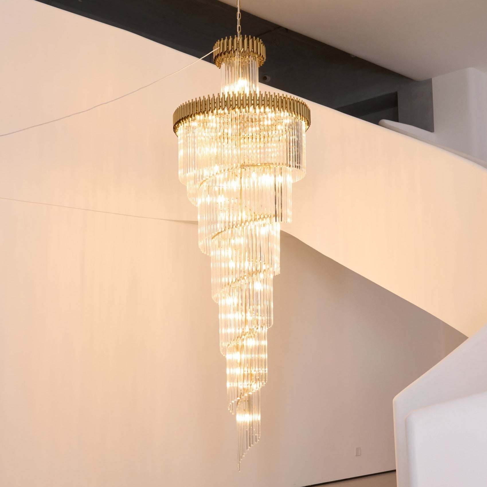 Eurmirila Crystal Spiral Chandelier - Blowlighting