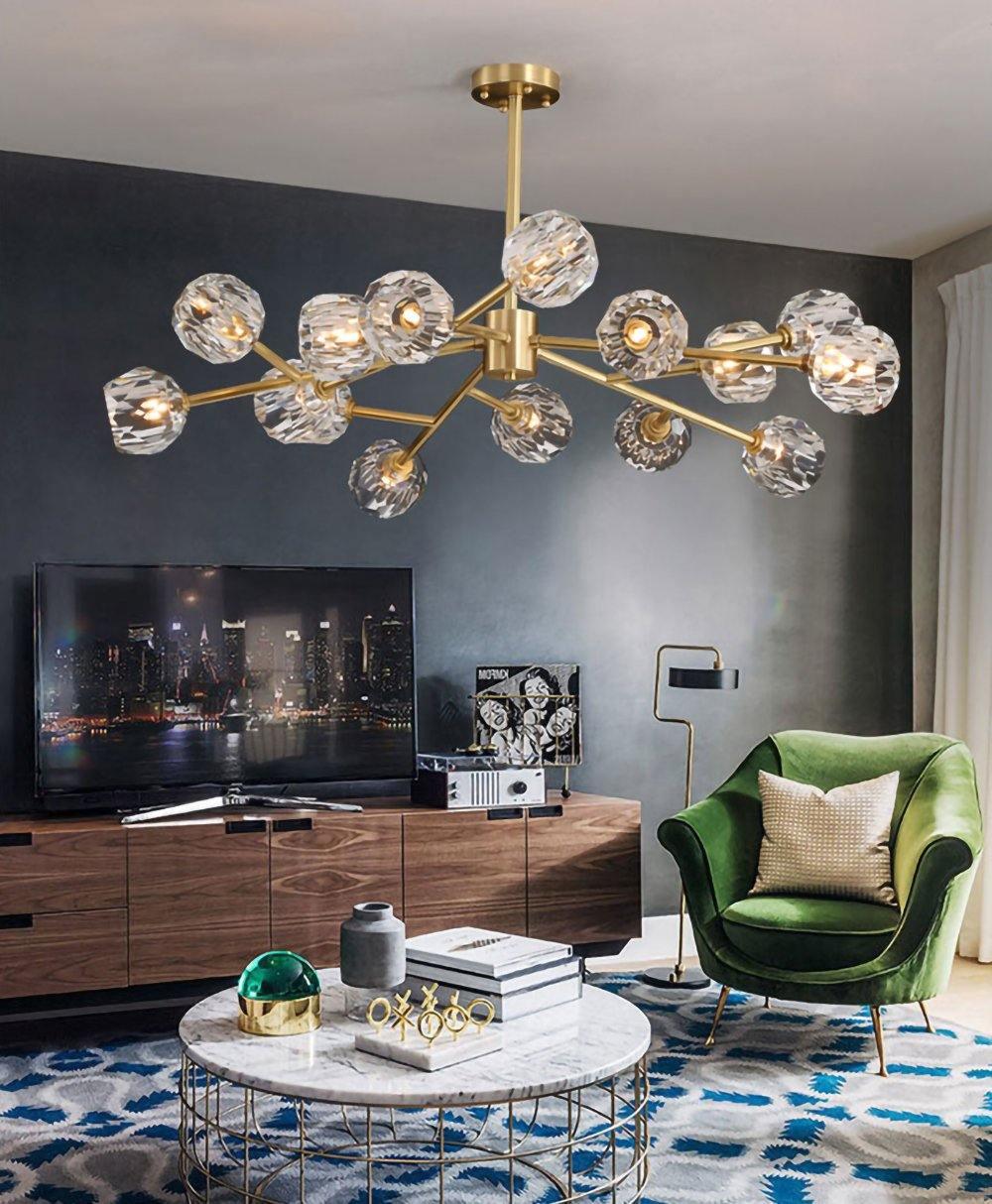 Crystal Ball Round Cluster Chandelier - Blowlighting